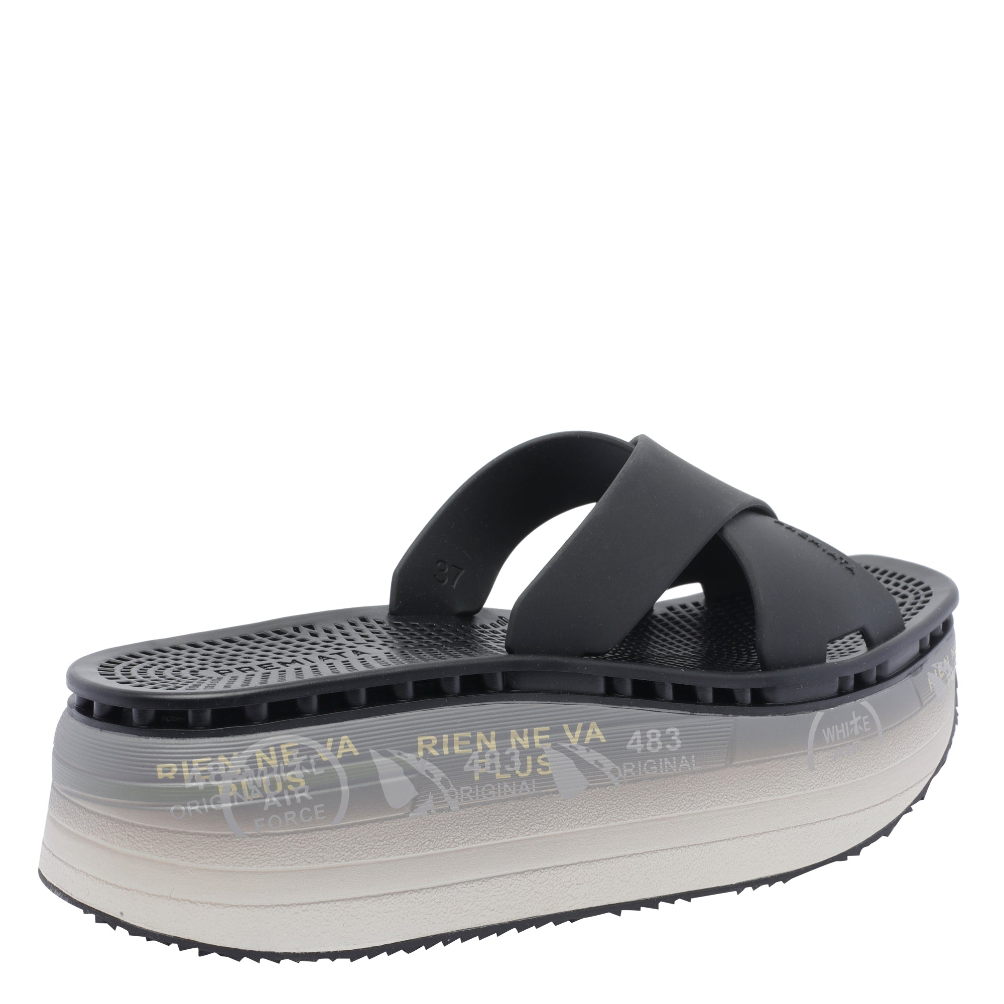 Premiata Sandals Black Rubber/rubber Sole