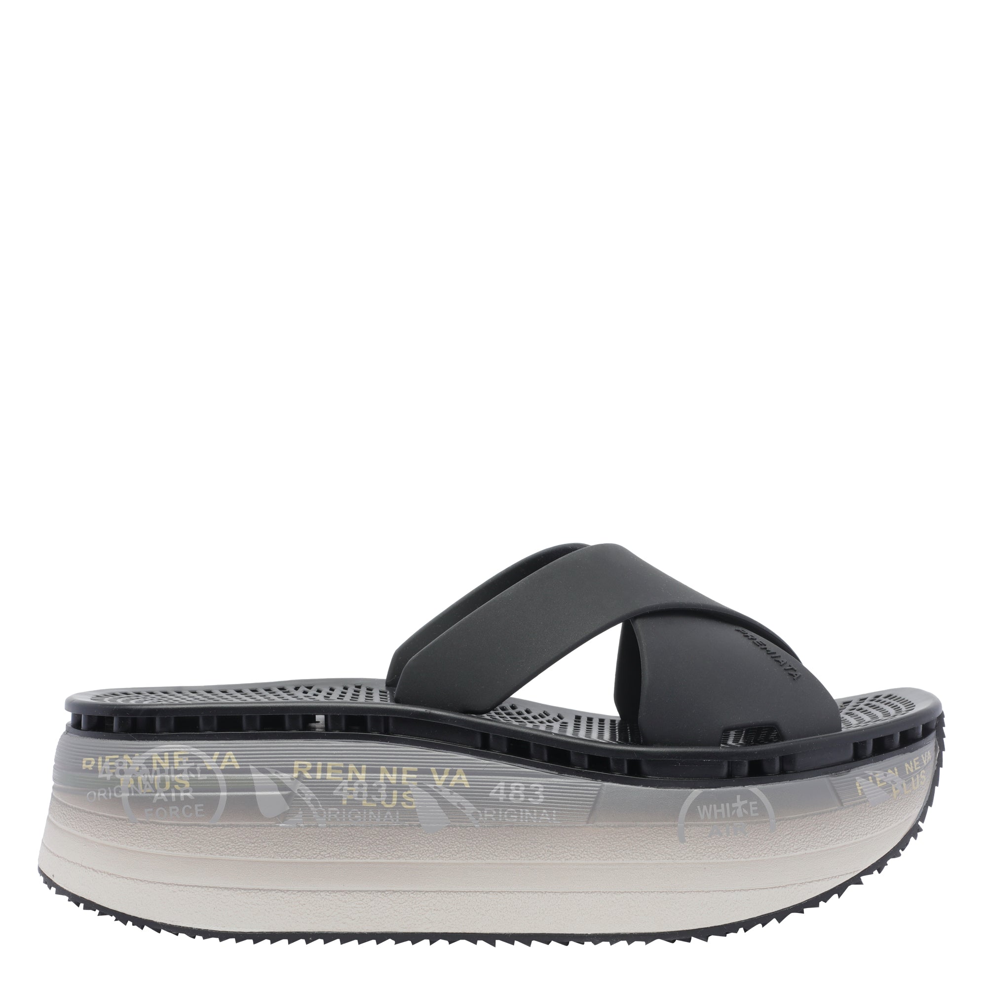 Premiata Sandals Black Rubber/rubber Sole