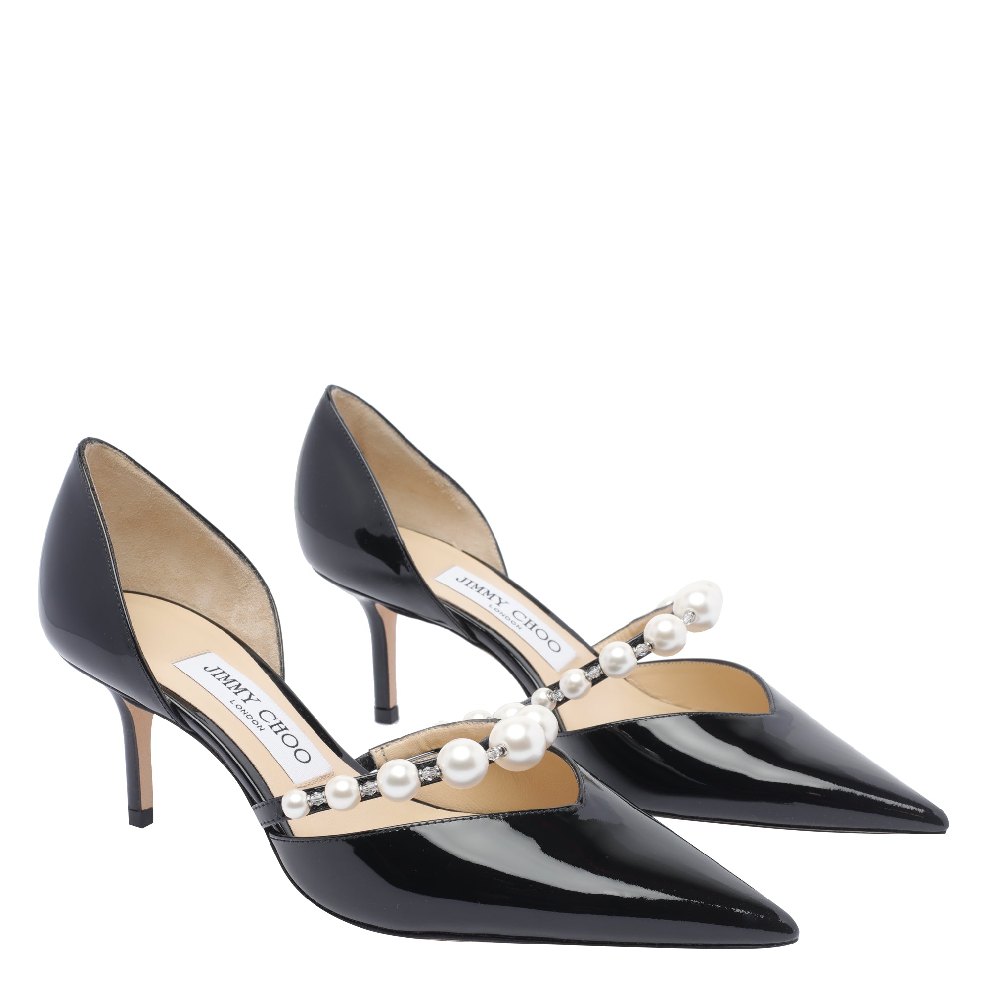 Jimmy Choo With Heel Black Patent Leather/leather Sole
