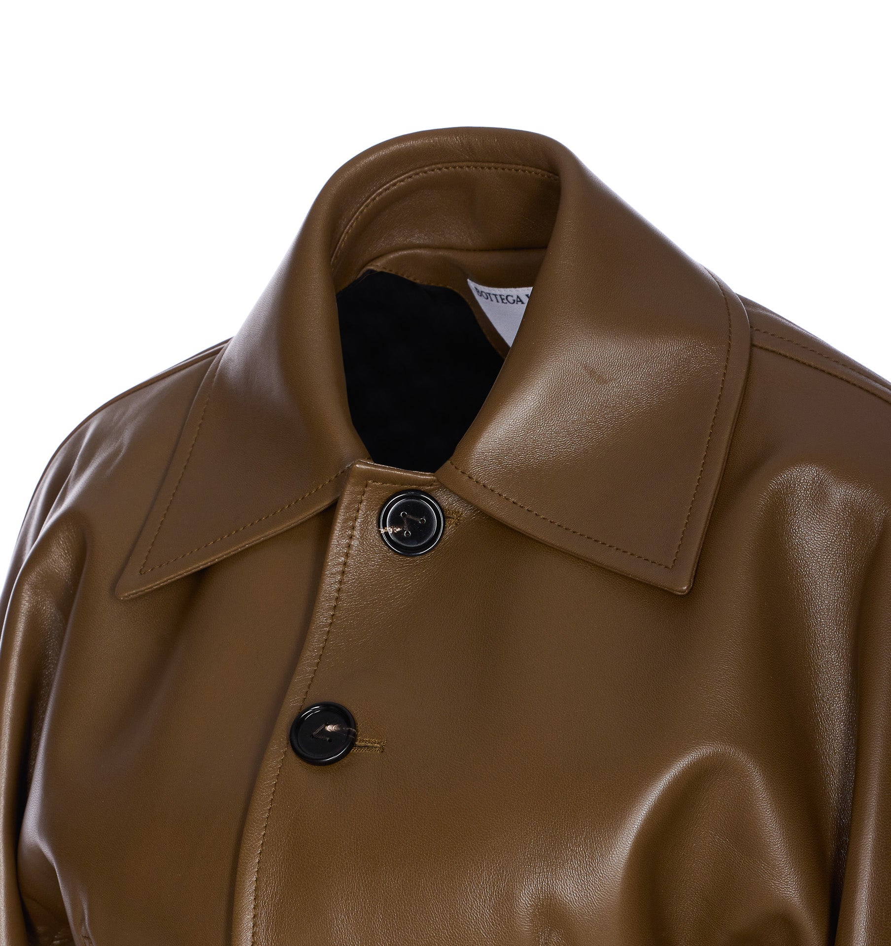 Bottega Veneta Jackets Green Leather Genuine