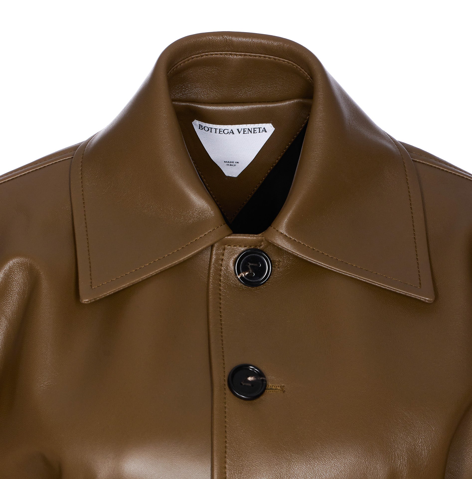 Bottega Veneta Jackets Green Leather Genuine