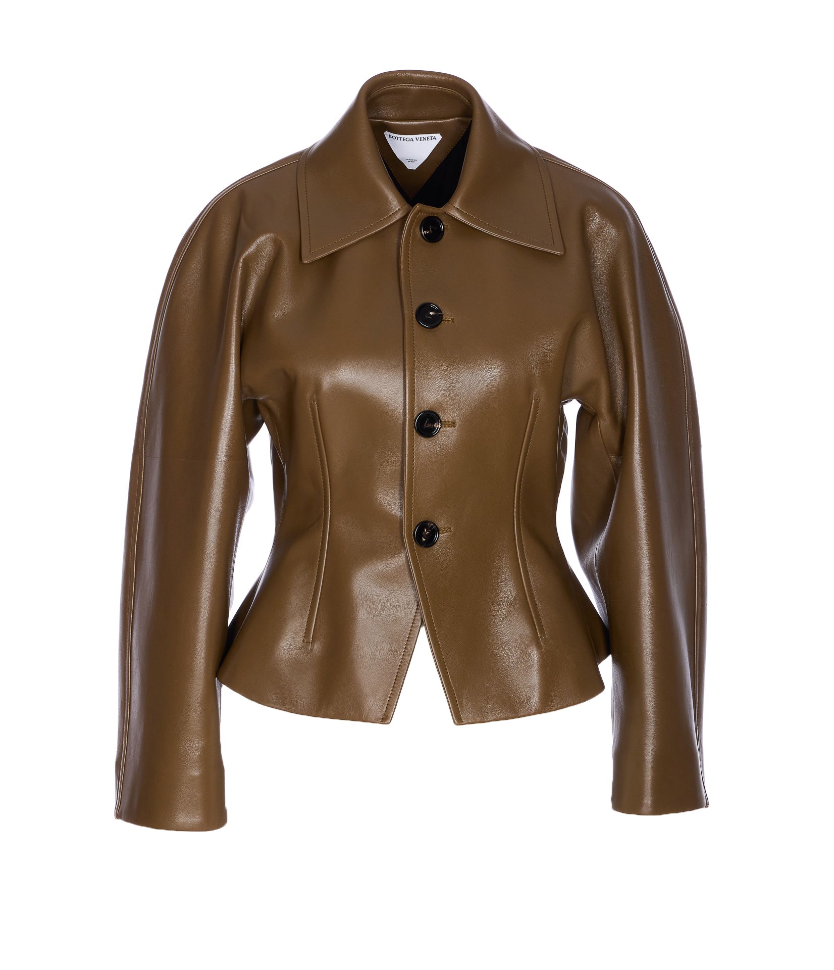 Bottega Veneta Jackets Green Leather Genuine