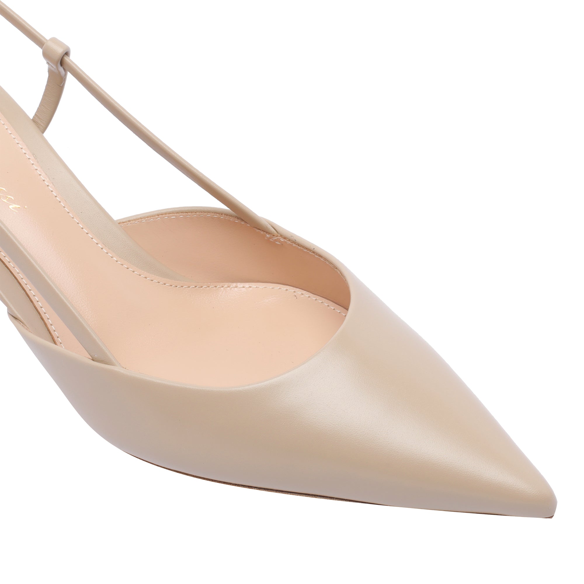 Gianvito Rossi With Heel Beige Calf Leather/leather Sole