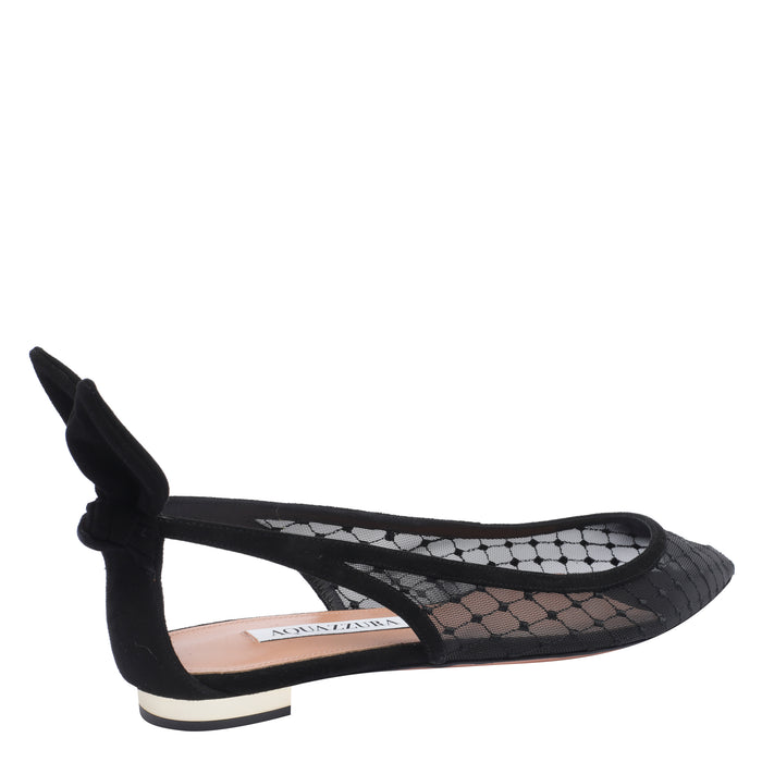 Aquazzura Flat Shoes Black Fabric