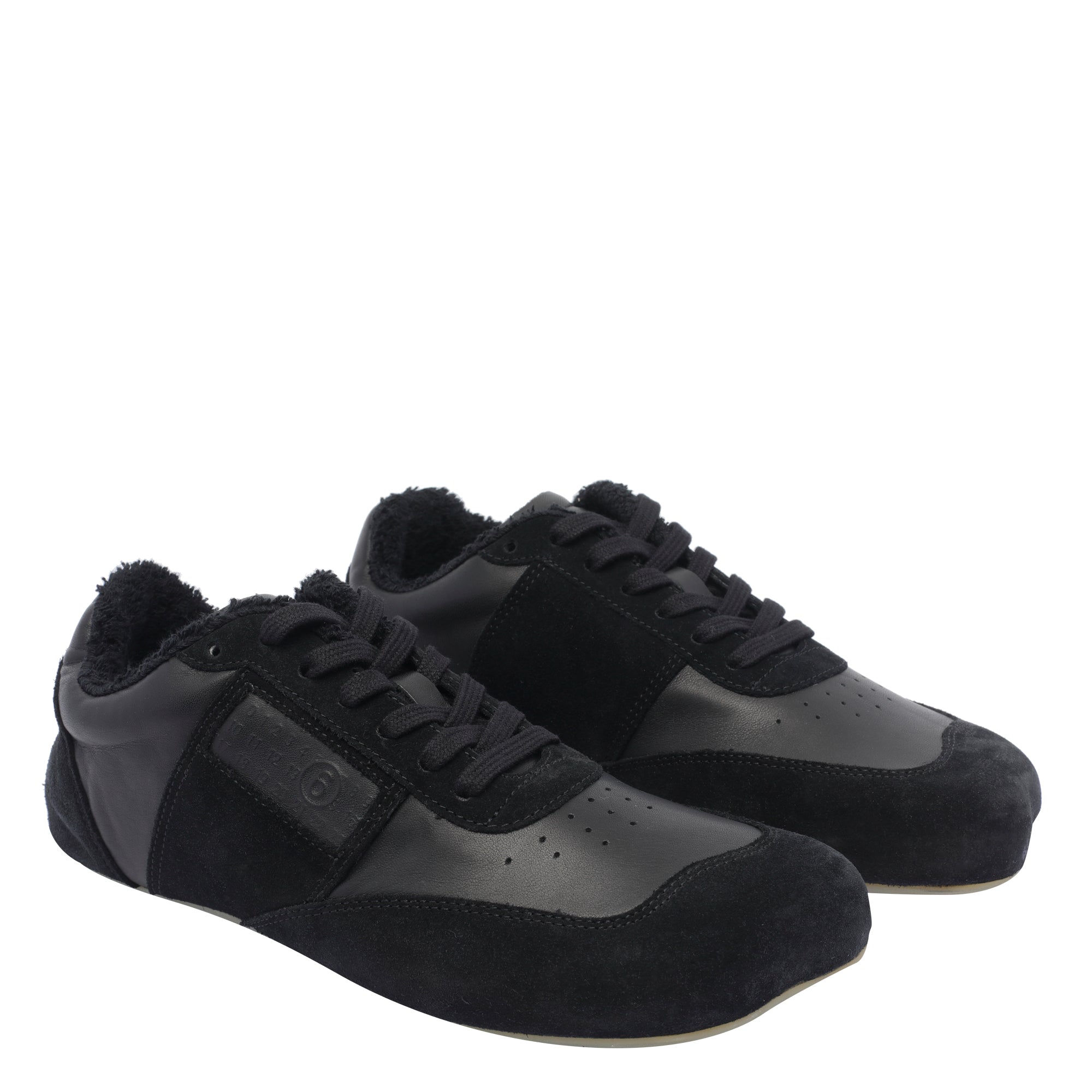 Mm6 Maison Margiela Sneakers Black Calf Leather/rubber Sole