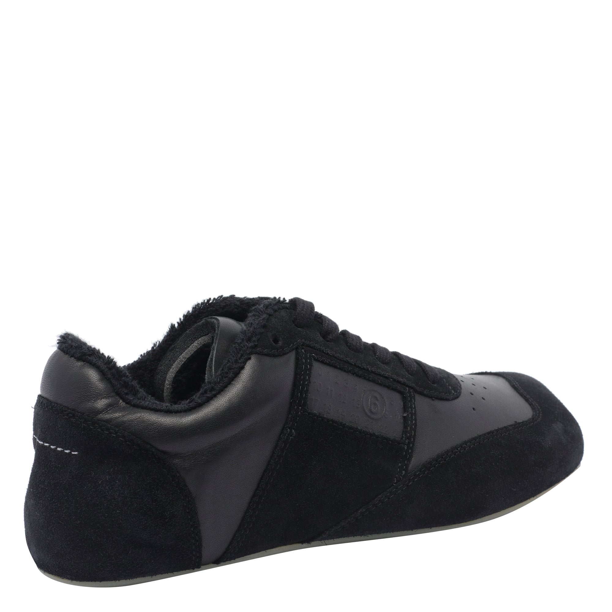 Mm6 Maison Margiela Sneakers Black Calf Leather/rubber Sole