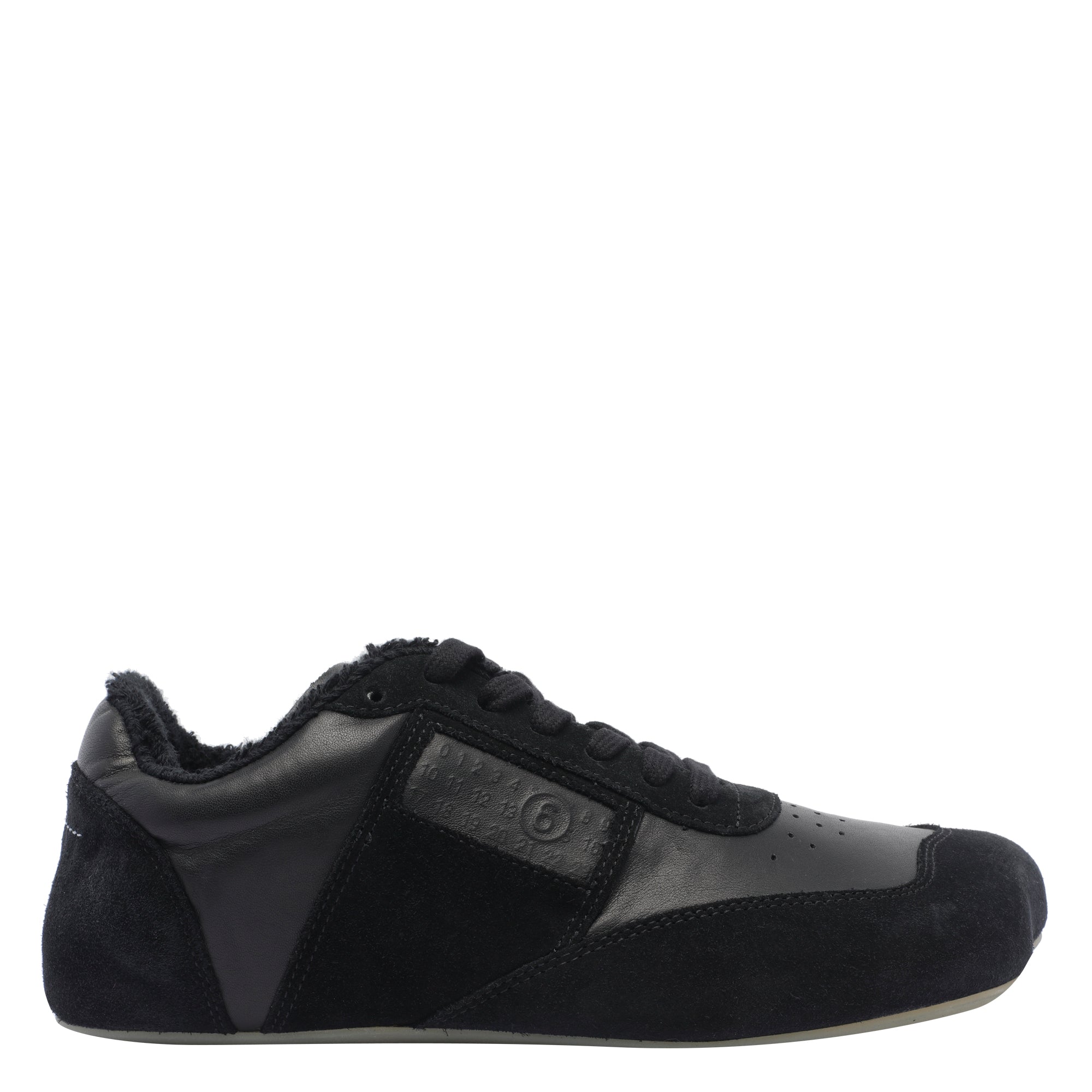 Mm6 Maison Margiela Sneakers Black Calf Leather/rubber Sole