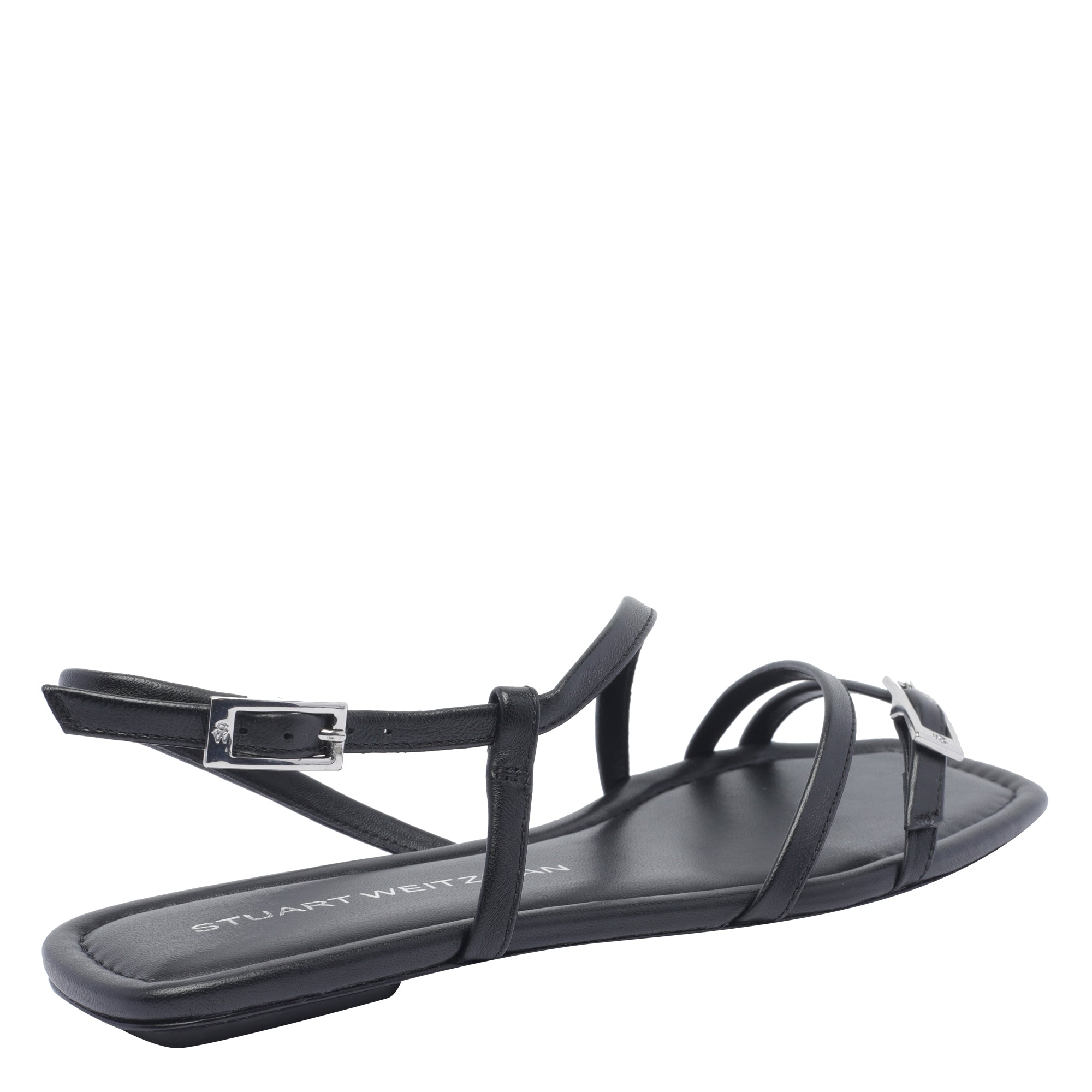 Stuart Weitzman Sandals Black Calf Leather/leather Sole