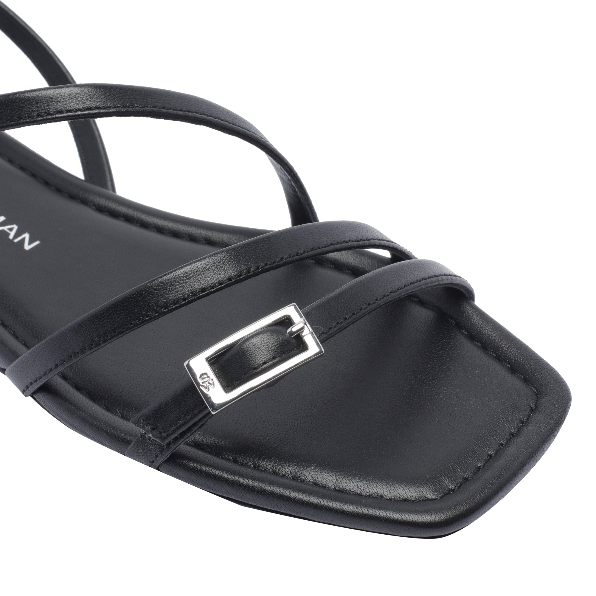 Stuart Weitzman Sandals Black Calf Leather/leather Sole