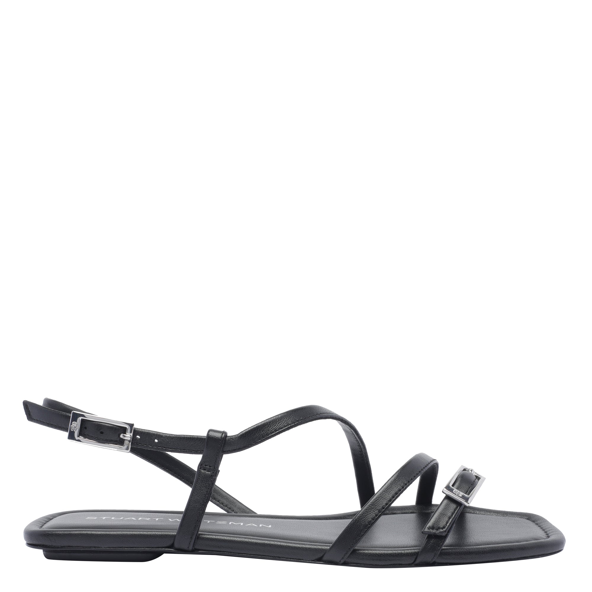 Stuart Weitzman Sandals Black Calf Leather/leather Sole