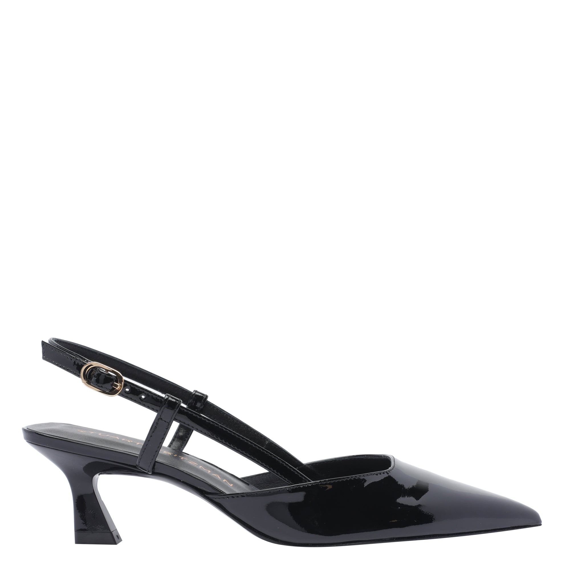 Stuart Weitzman With Heel Black Calf Leather/leather Sole