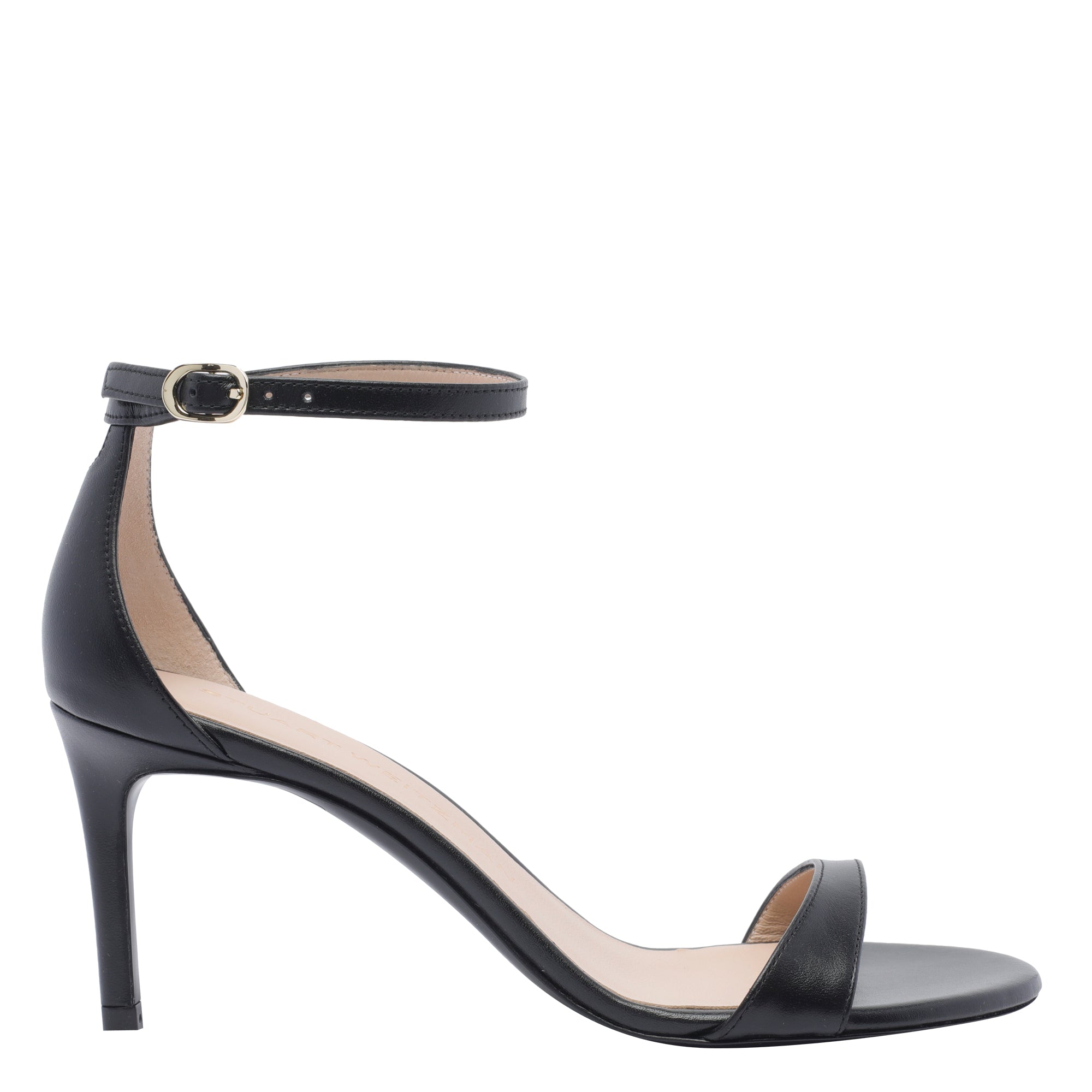 Stuart Weitzman With Heel Black Calf Leather/leather Sole
