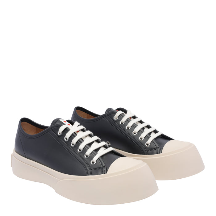 Marni Sneakers Black Calf Leather/rubber Sole