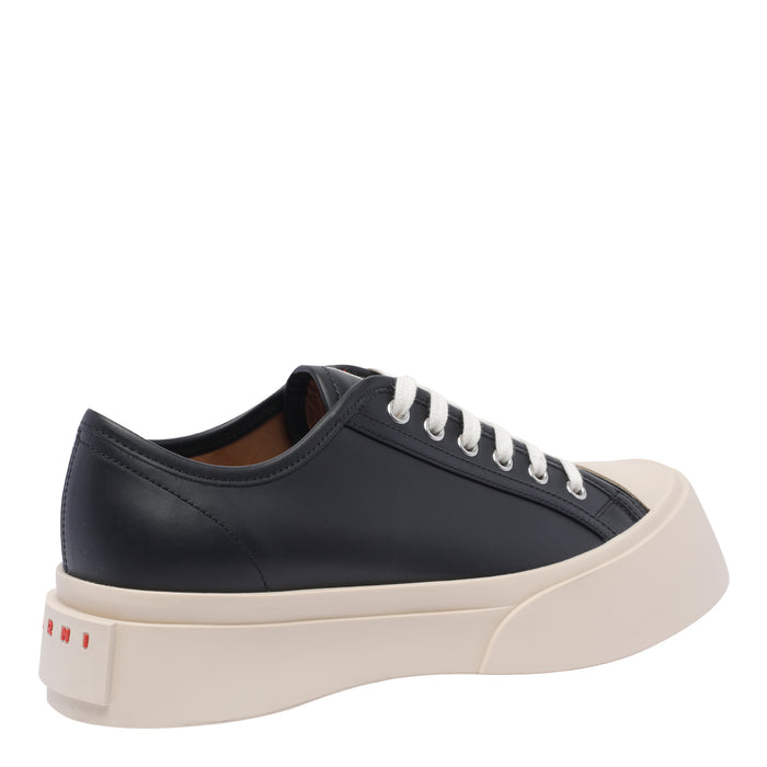 Marni Sneakers Black Calf Leather/rubber Sole