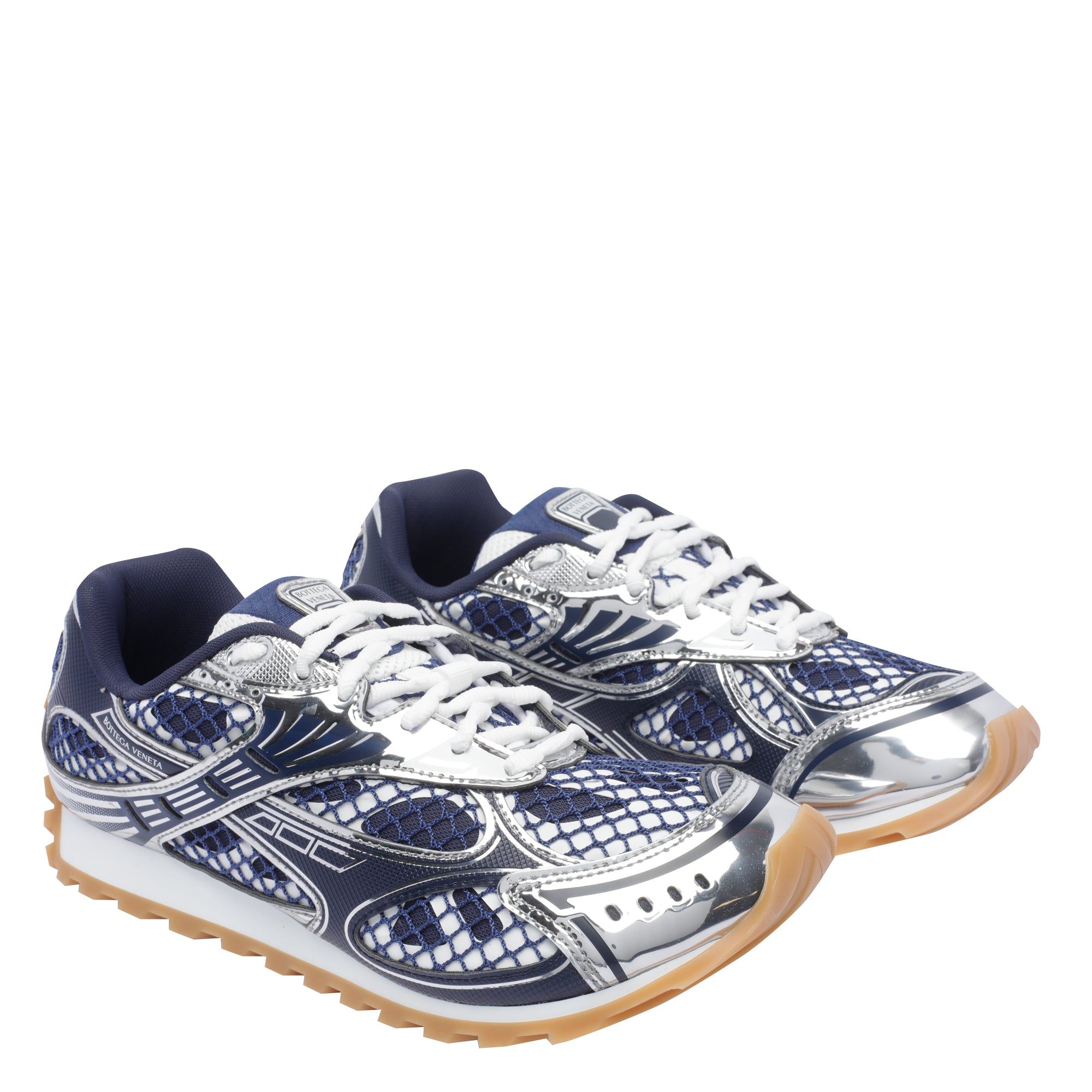Bottega Veneta Sneakers Blue Fabric Rubber/rubber Sole