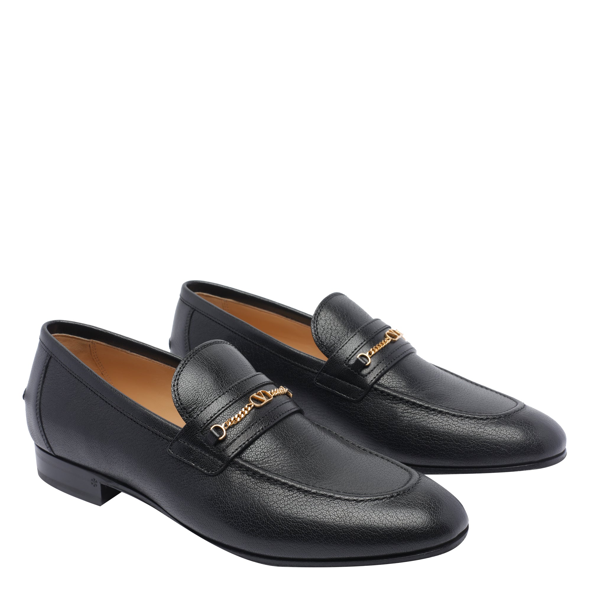 Valentino Garavani Flat Shoes Black Calf Leather/leather Sole