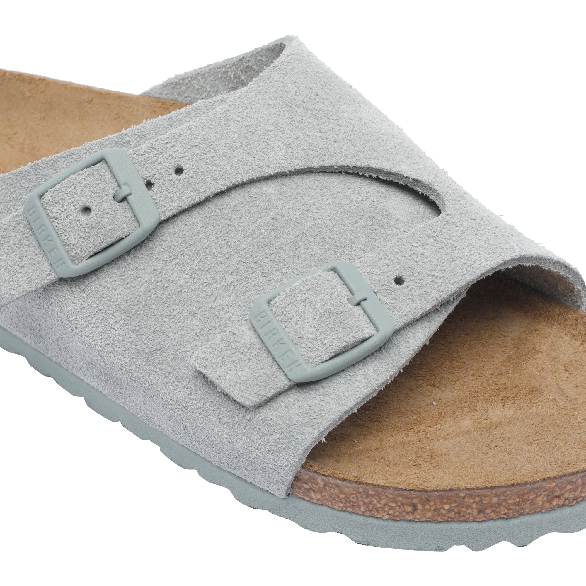 Birkenstock Sandals Blue Suede Leather/rubber Sole