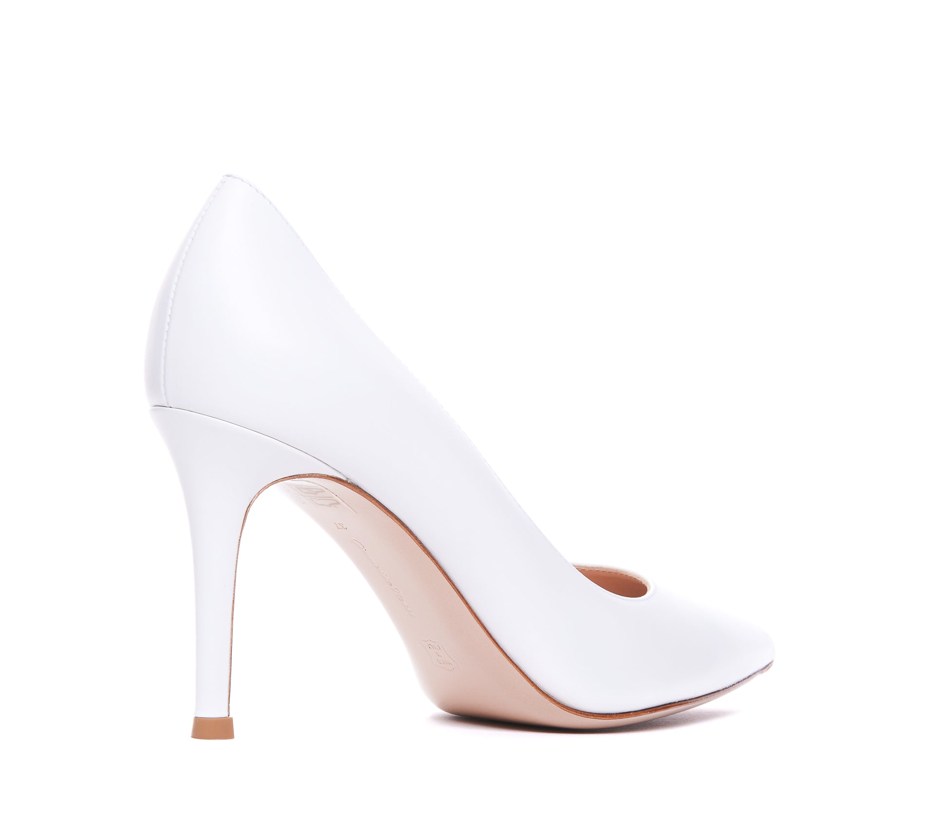 Gianvito Rossi With Heel White Calf Leather/leather Sole