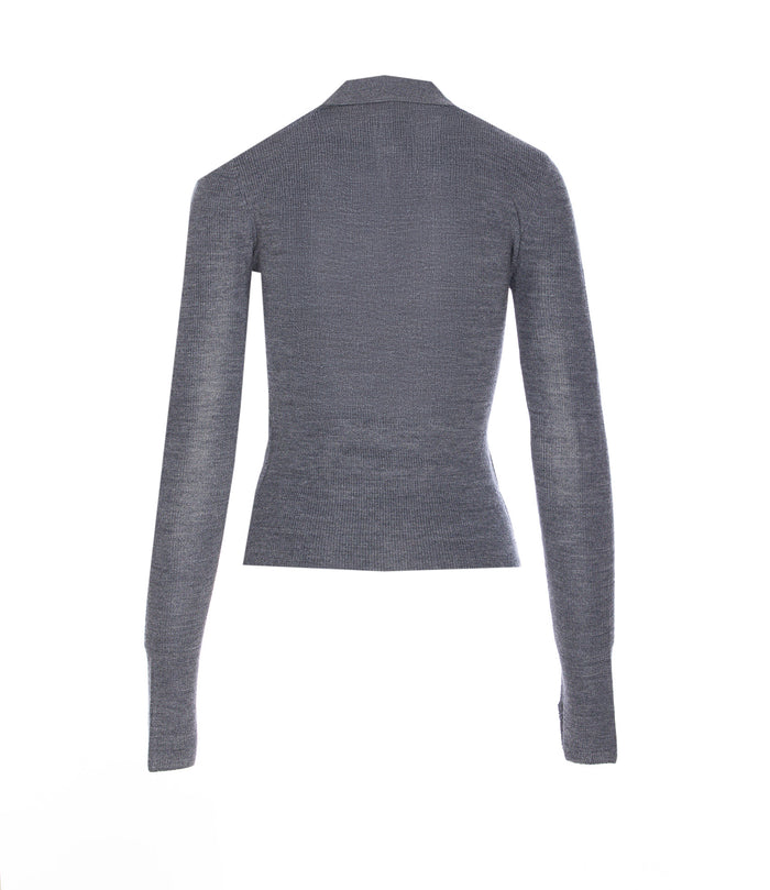 Ganni T-Shirts And Polos Grey Merino Wool
