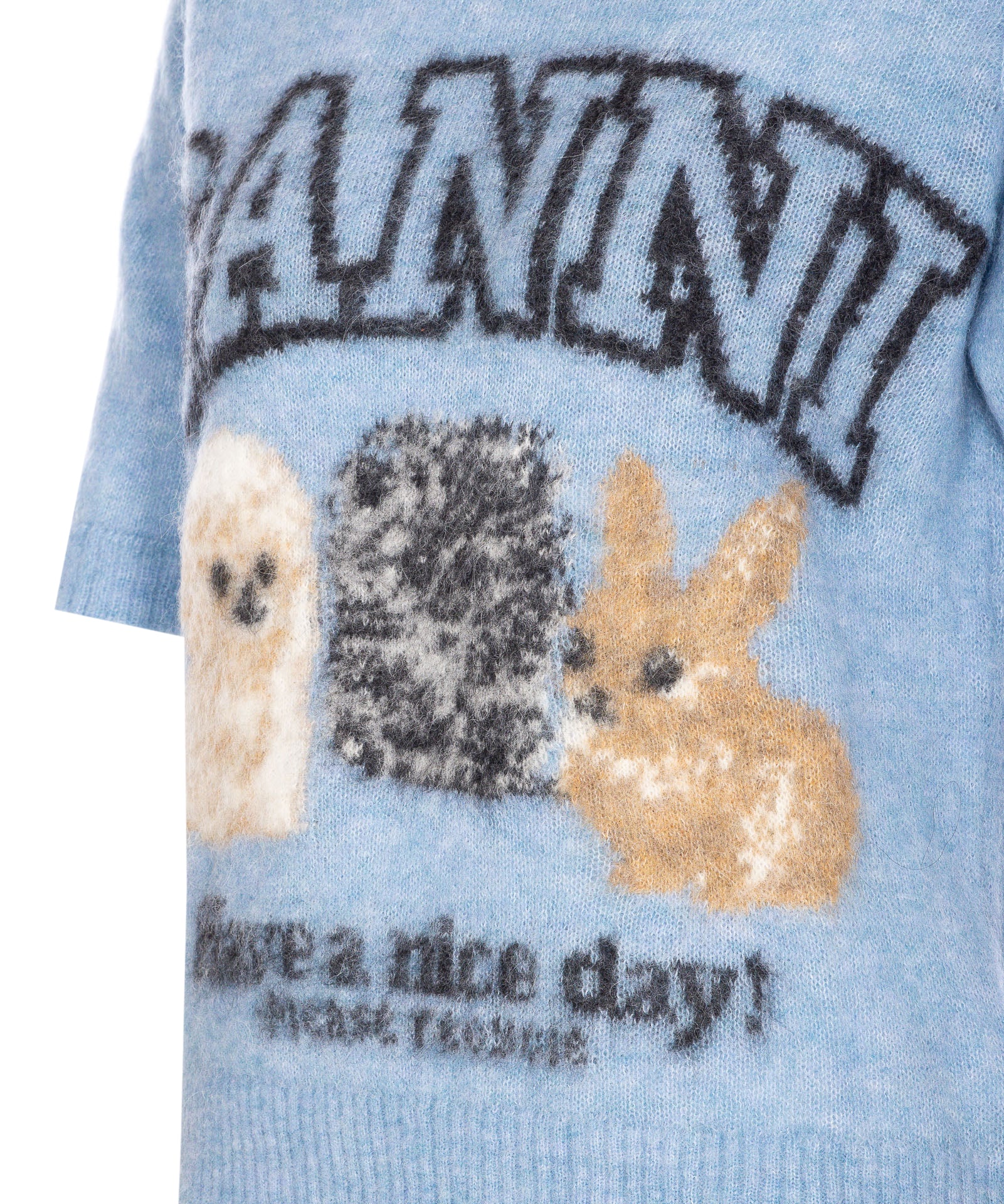 Ganni T-Shirts And Polos Blue Alpaca Wool