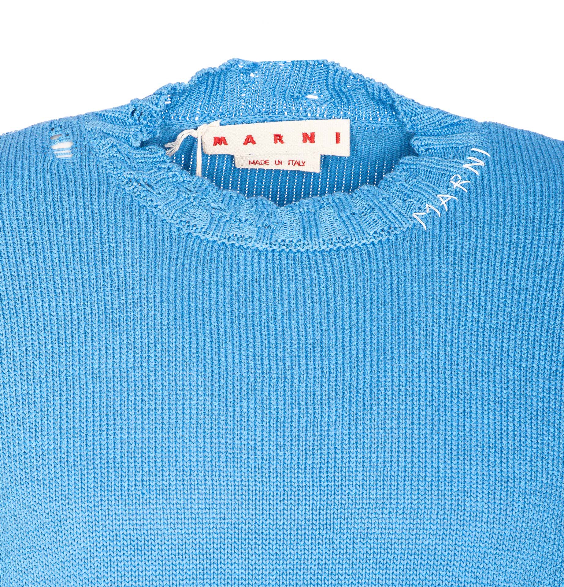 Marni Sweaters Blue Cotton