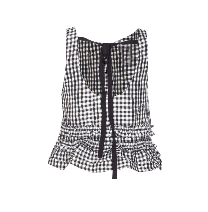 GANNI Top Black Recycled Polyester