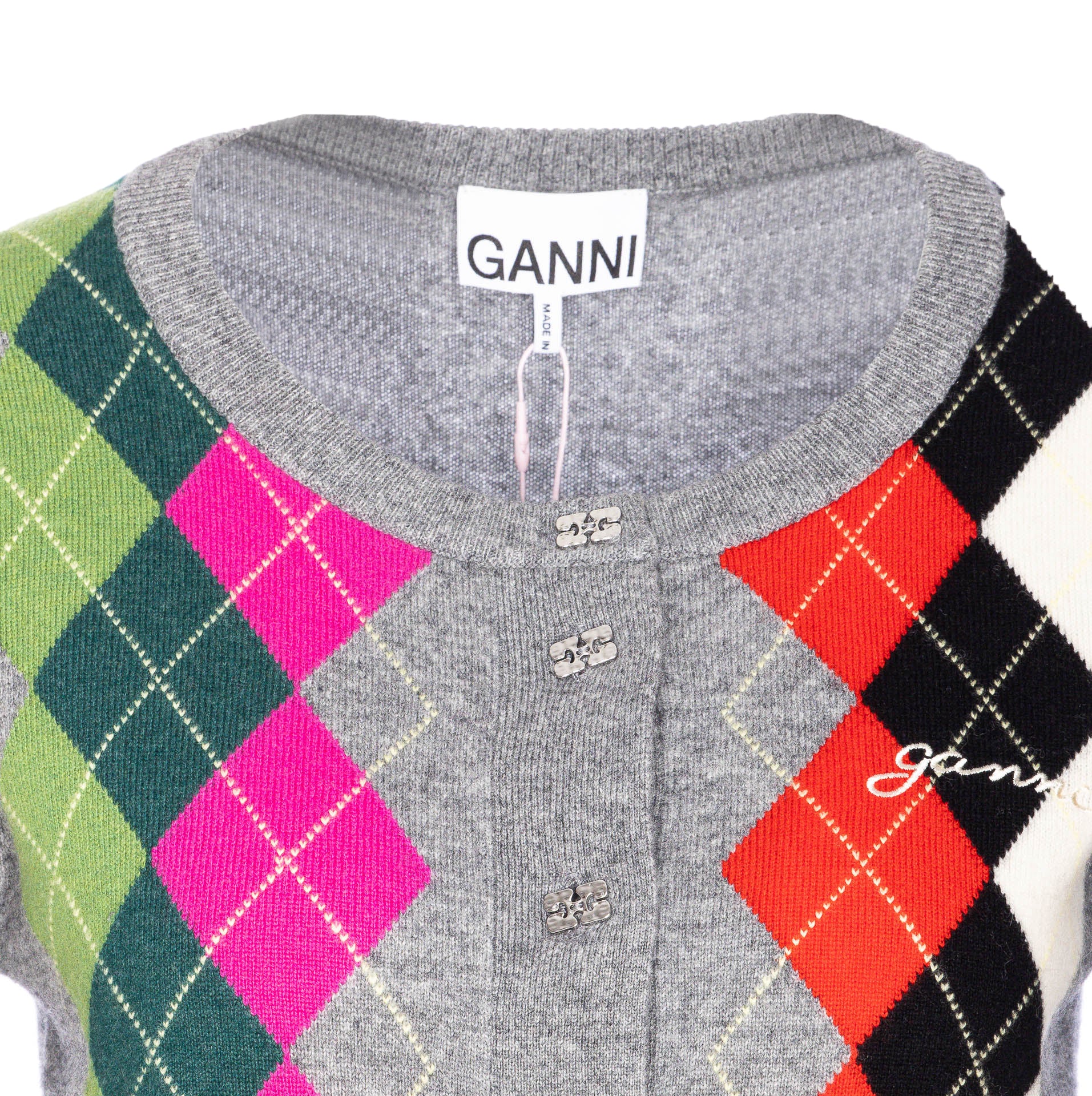GANNI Sweaters Grey Merino Wool