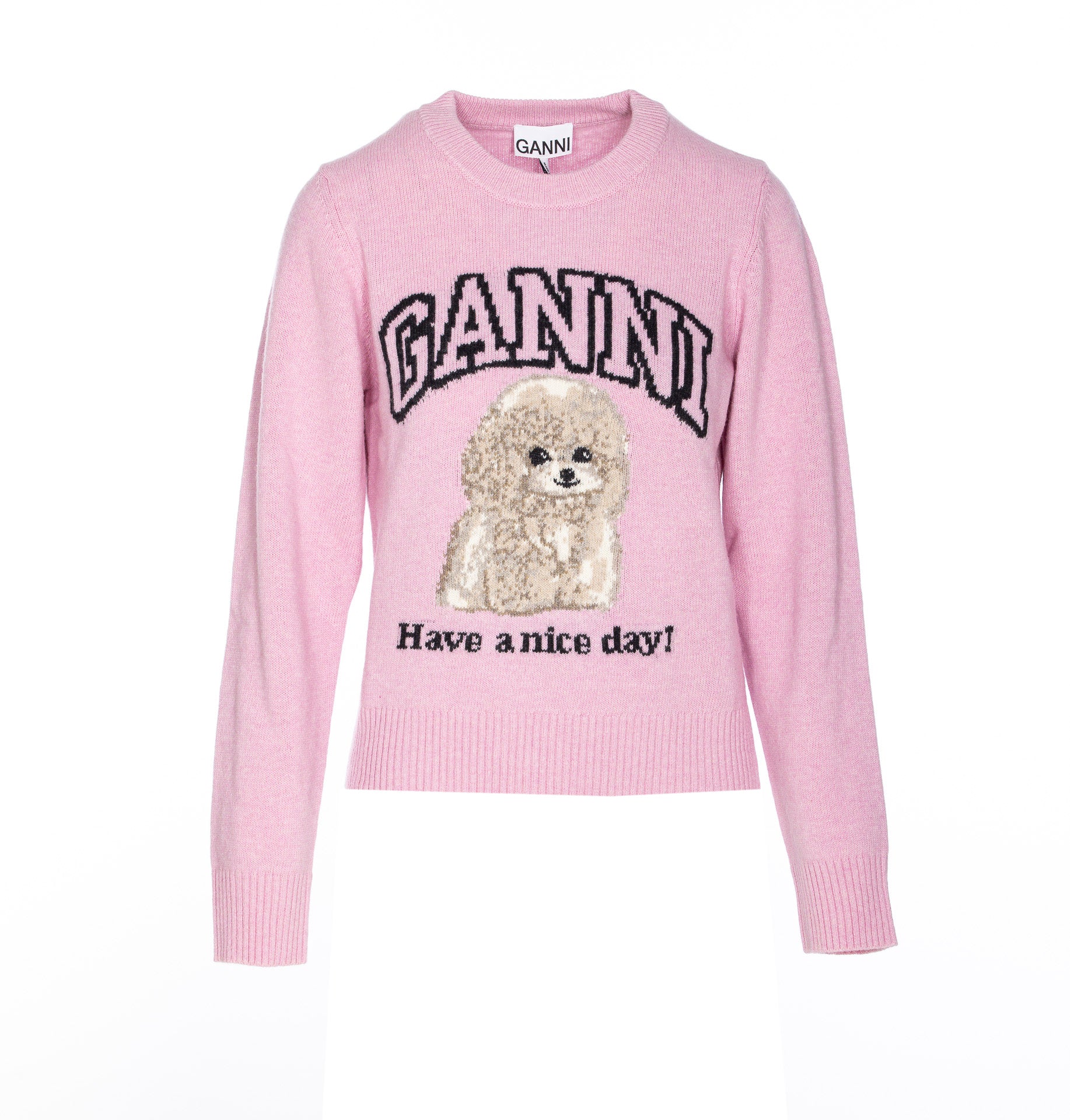Ganni Sweaters Pink Wool