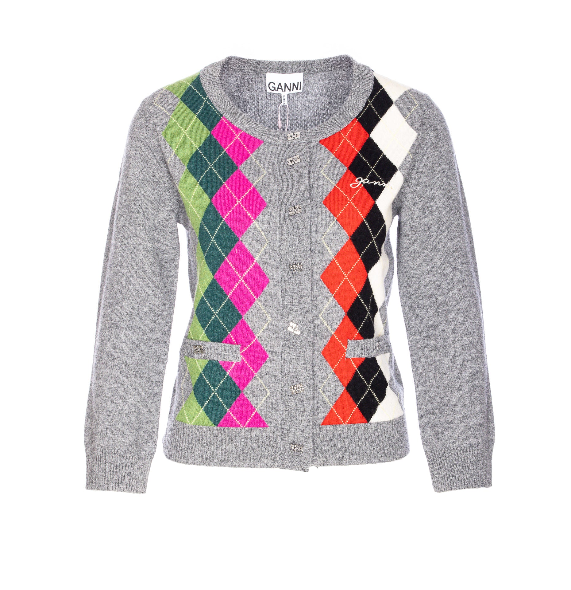 GANNI Sweaters Grey Merino Wool