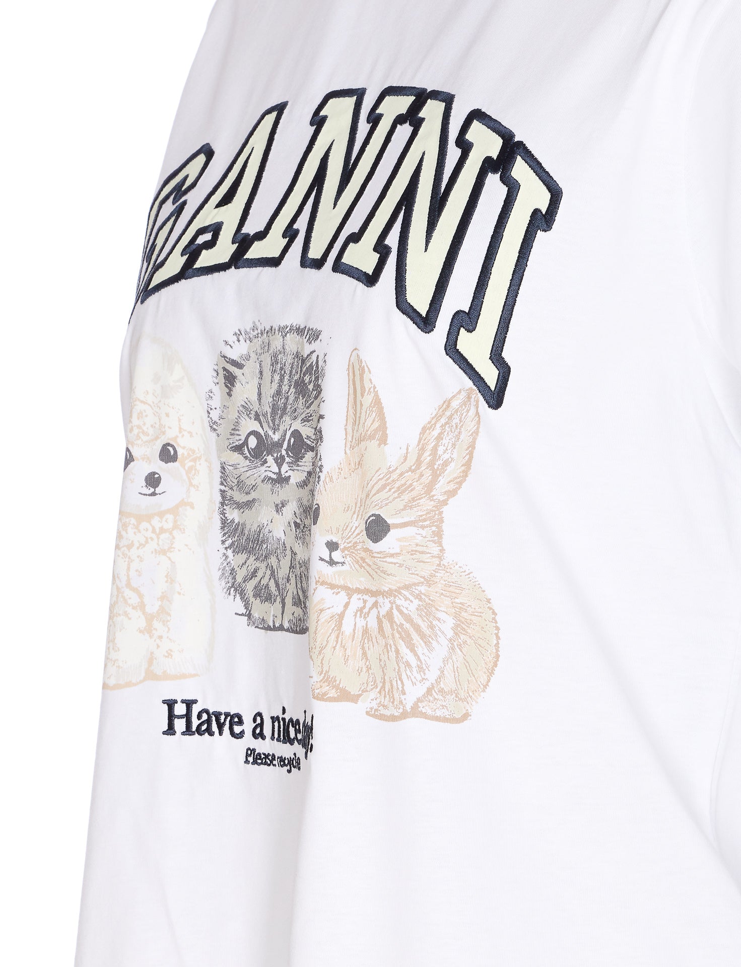 Ganni T-Shirts And Polos White Organic Cotton