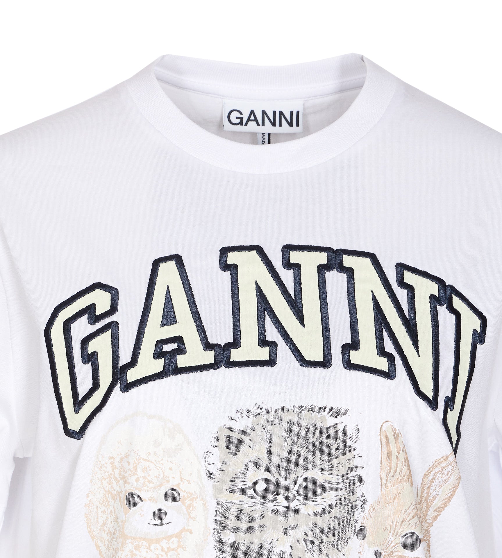 Ganni T-Shirts And Polos White Organic Cotton