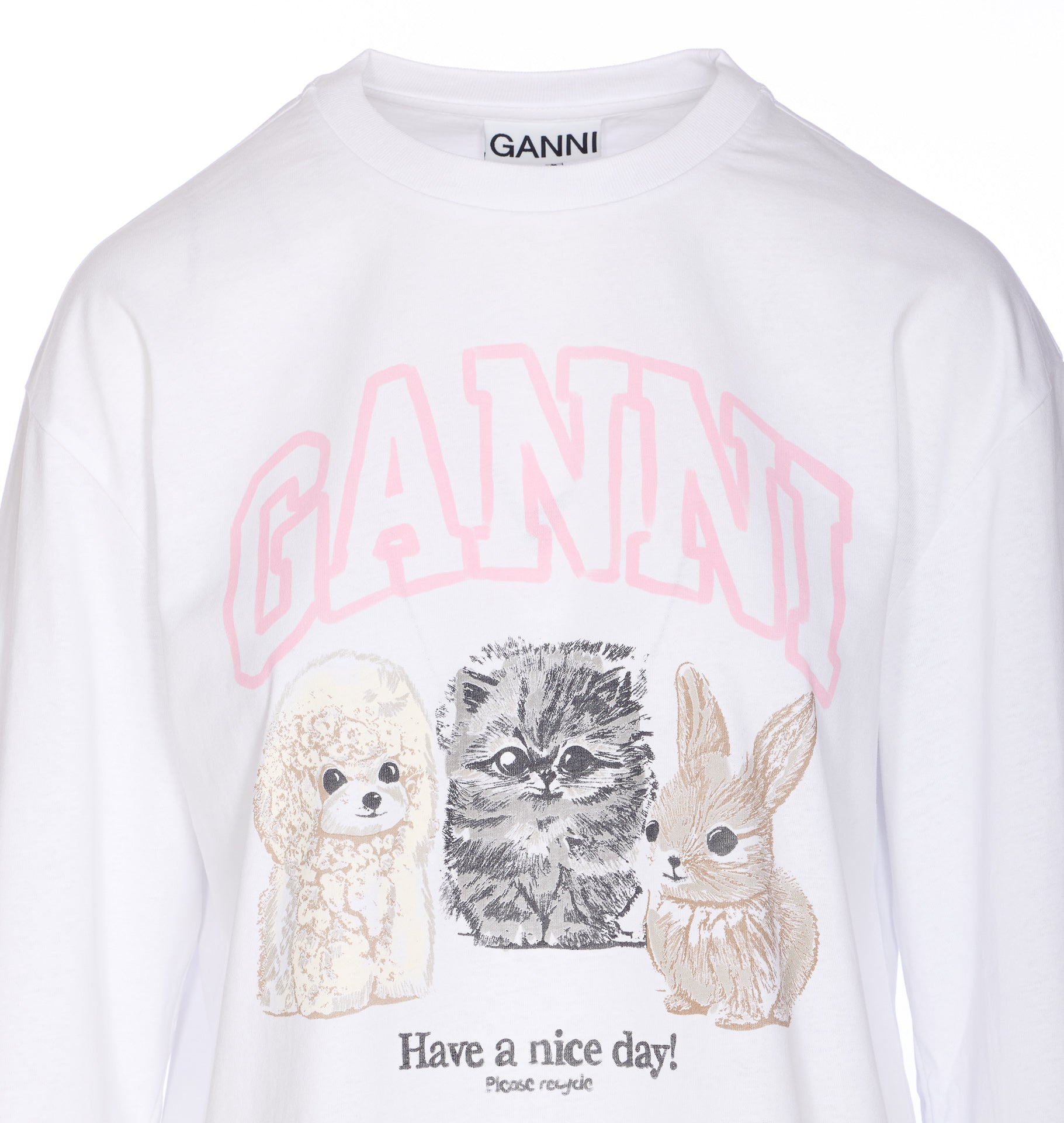 Ganni Sweaters White Organic Cotton