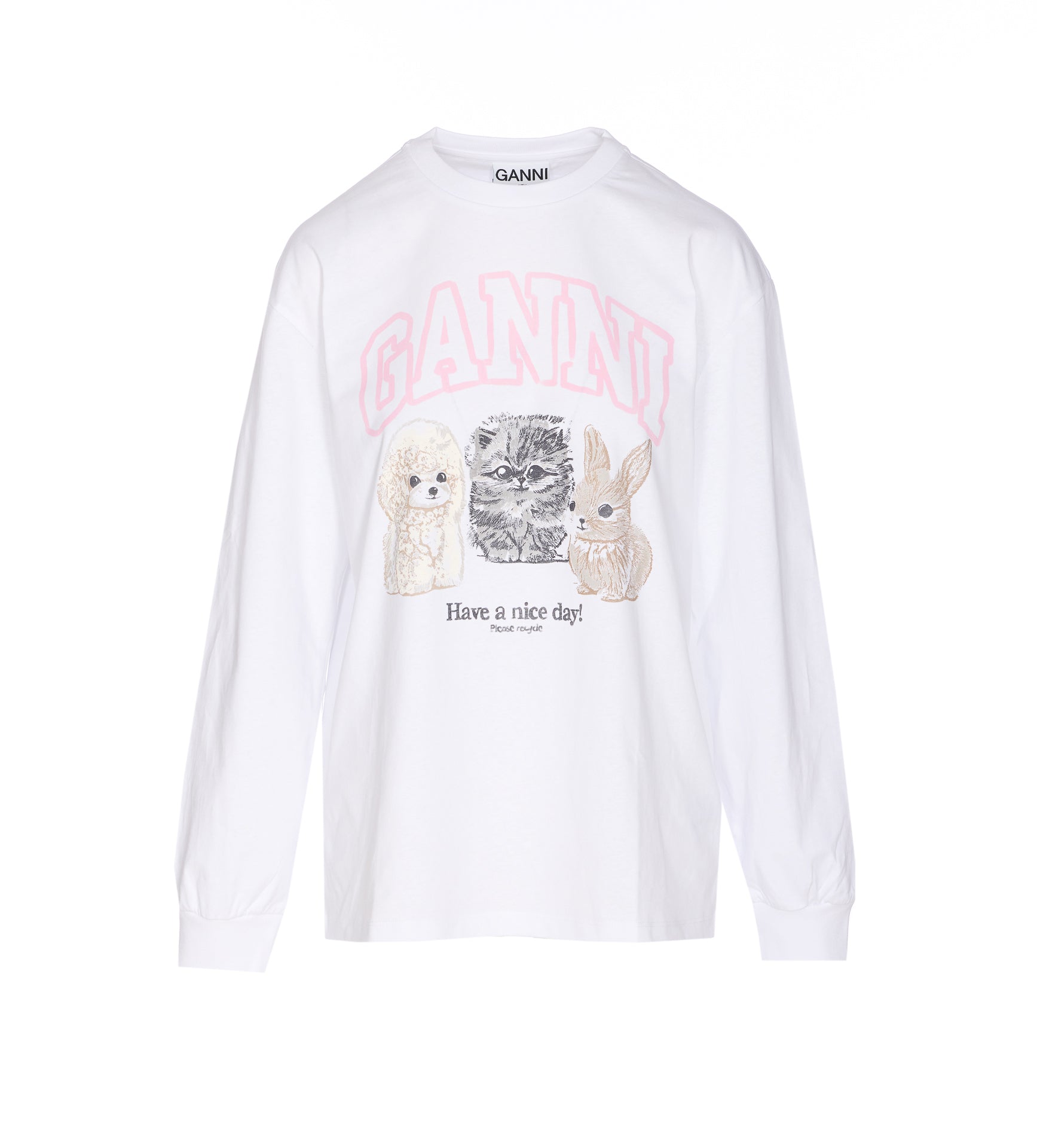 Ganni Sweaters White Organic Cotton