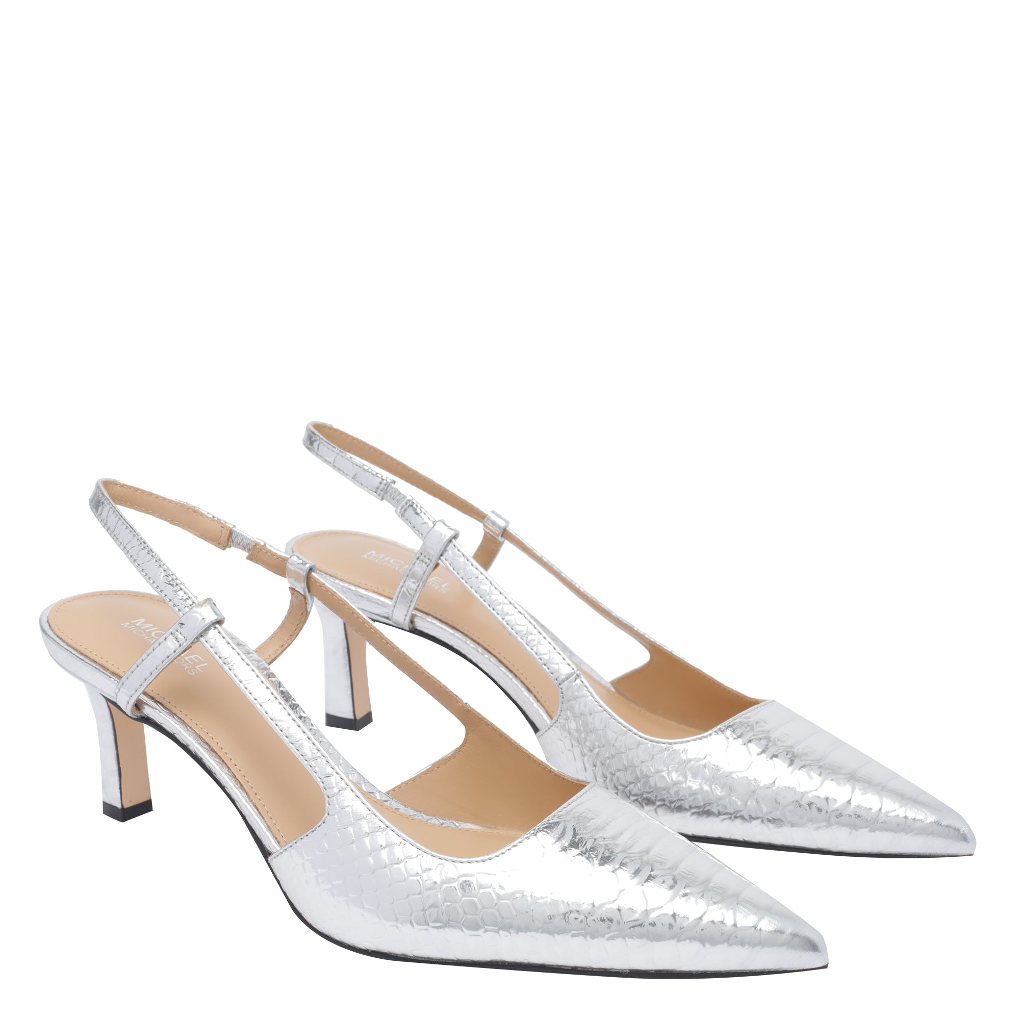 Michael Kors With Heel Silver Calf Leather/rubber Sole