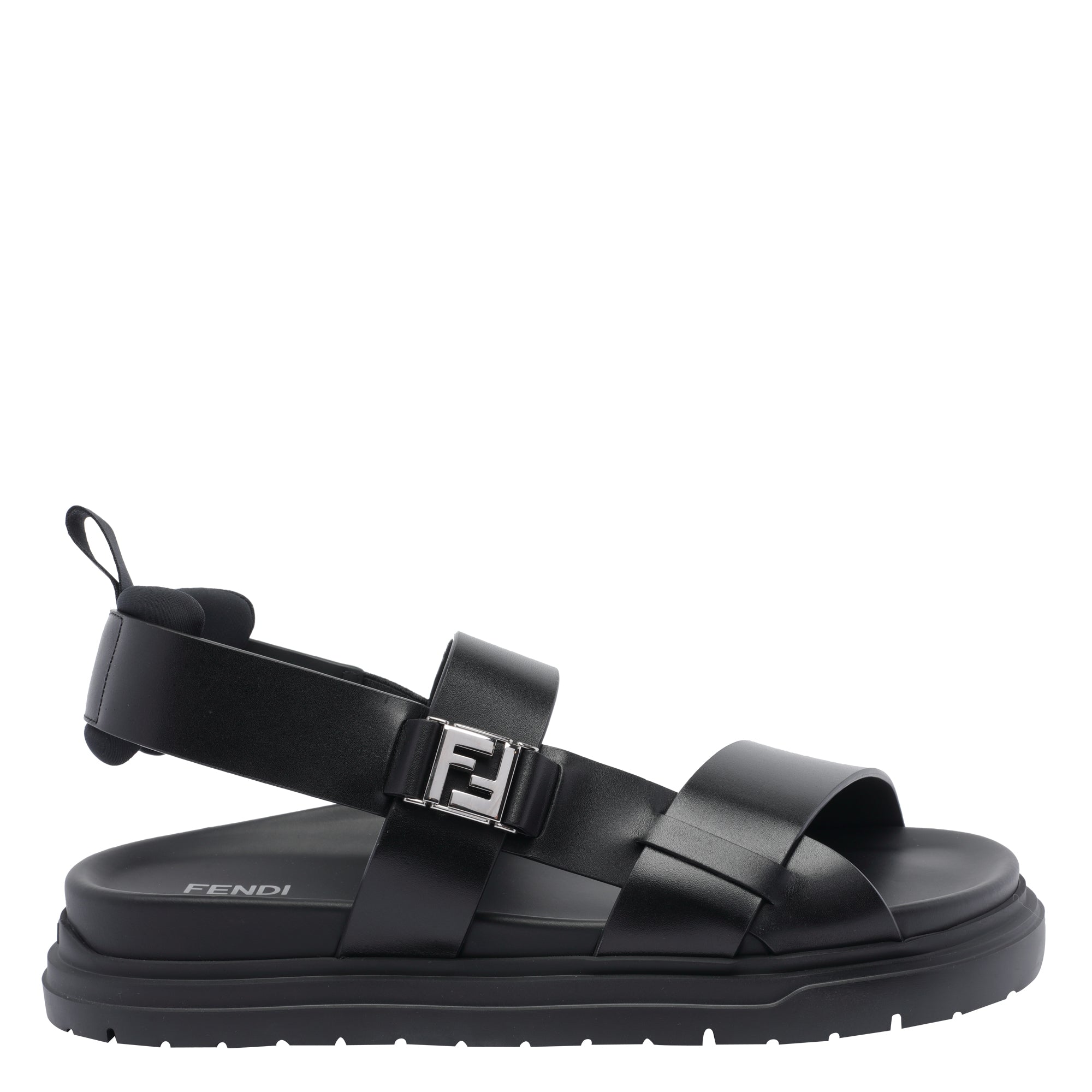Fendi Sandals Black Calf Leather/rubber Sole