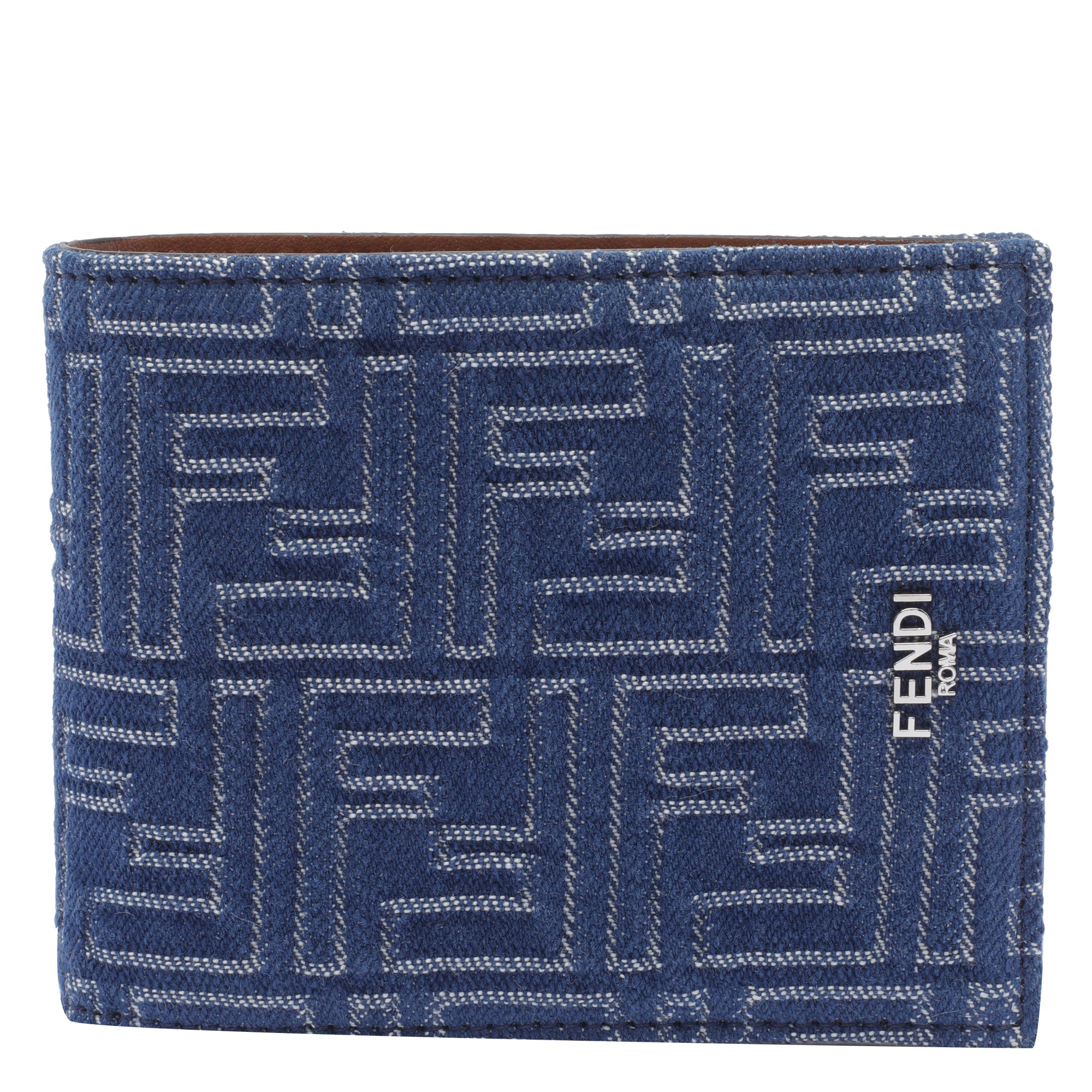 Fendi Wallets Blue Fabric Calf Leather