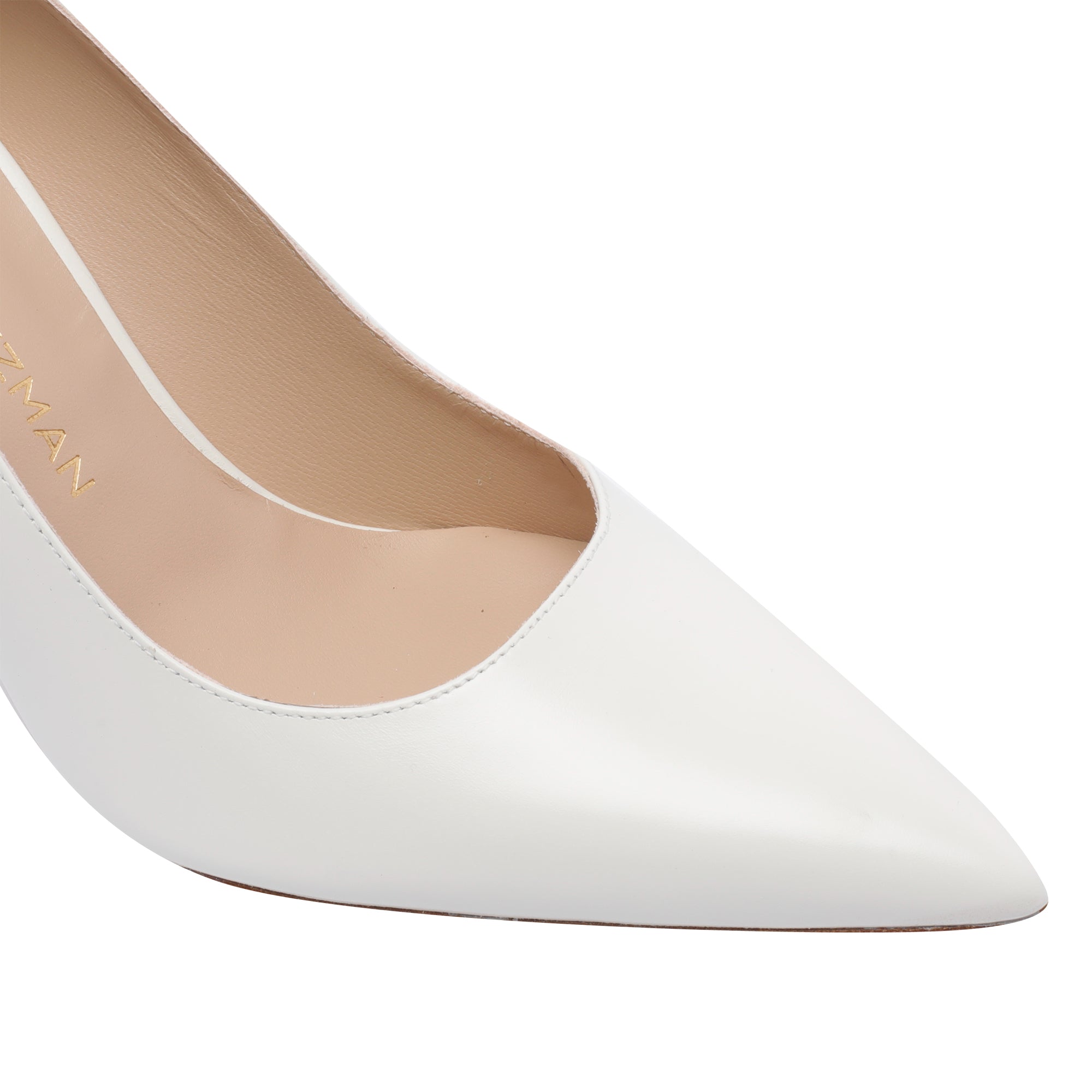 Stuart Weitzman With Heel White Calf Leather/leather Sole