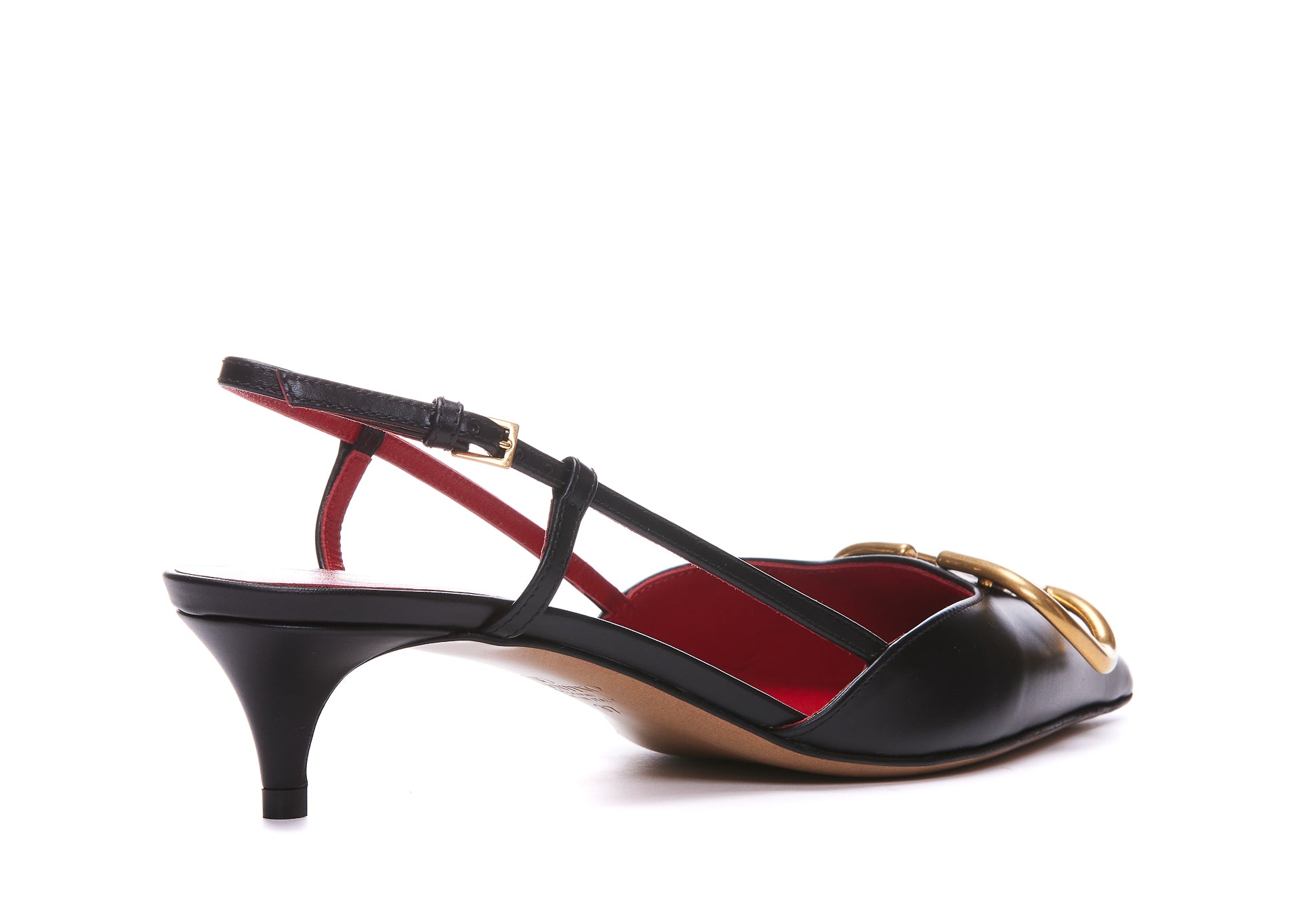 Valentino Garavani With Heel Black Calf Leather/leather Sole