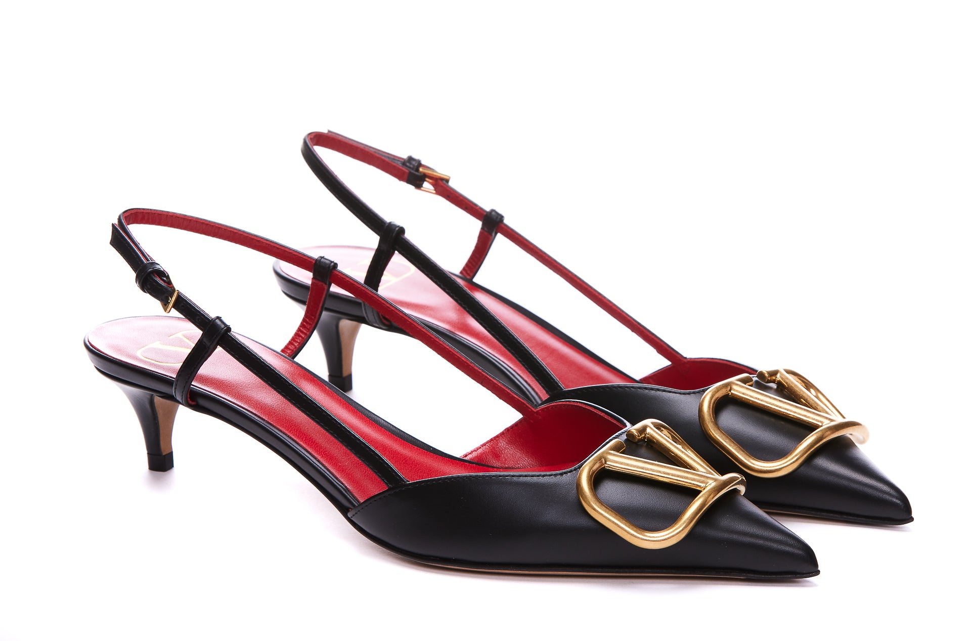 Valentino Garavani With Heel Black Calf Leather/leather Sole