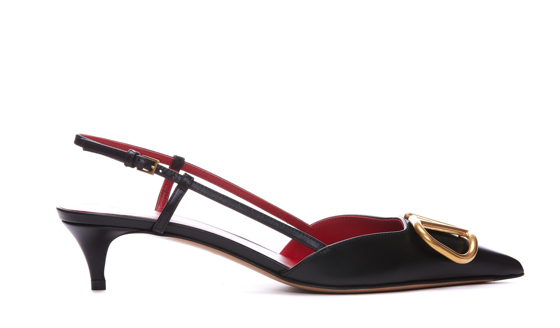 Valentino Garavani With Heel Black Calf Leather/leather Sole