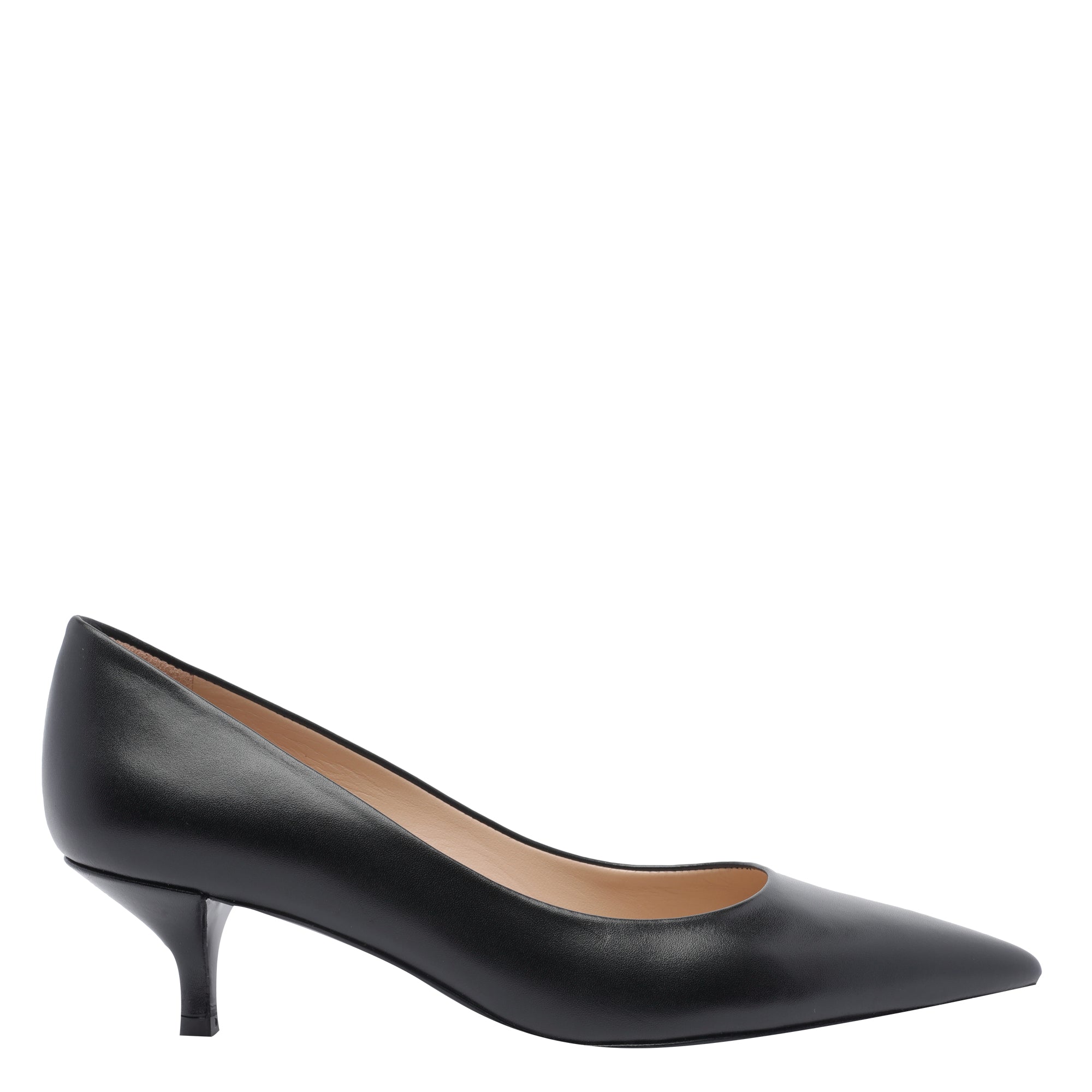Stuart Weitzman With Heel Black Calf Leather/leather Sole