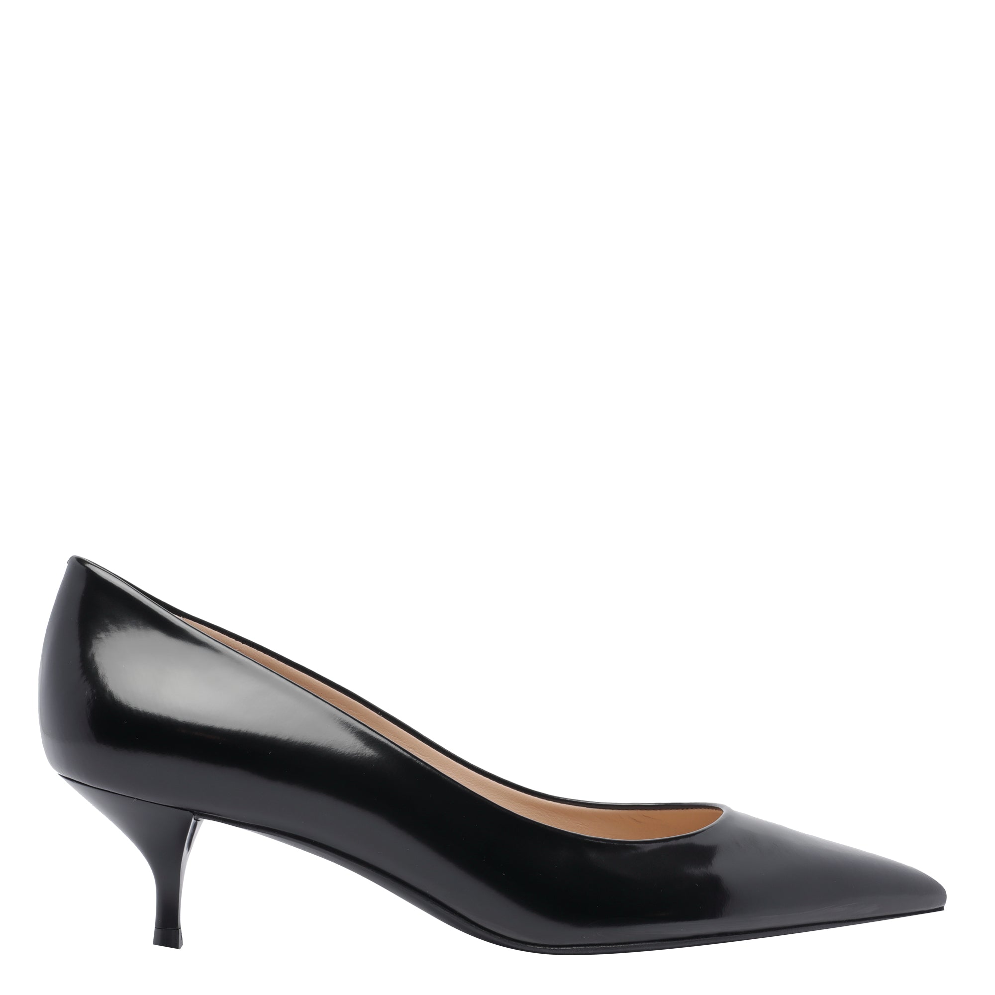 Stuart Weitzman With Heel Black Calf Leather/leather Sole