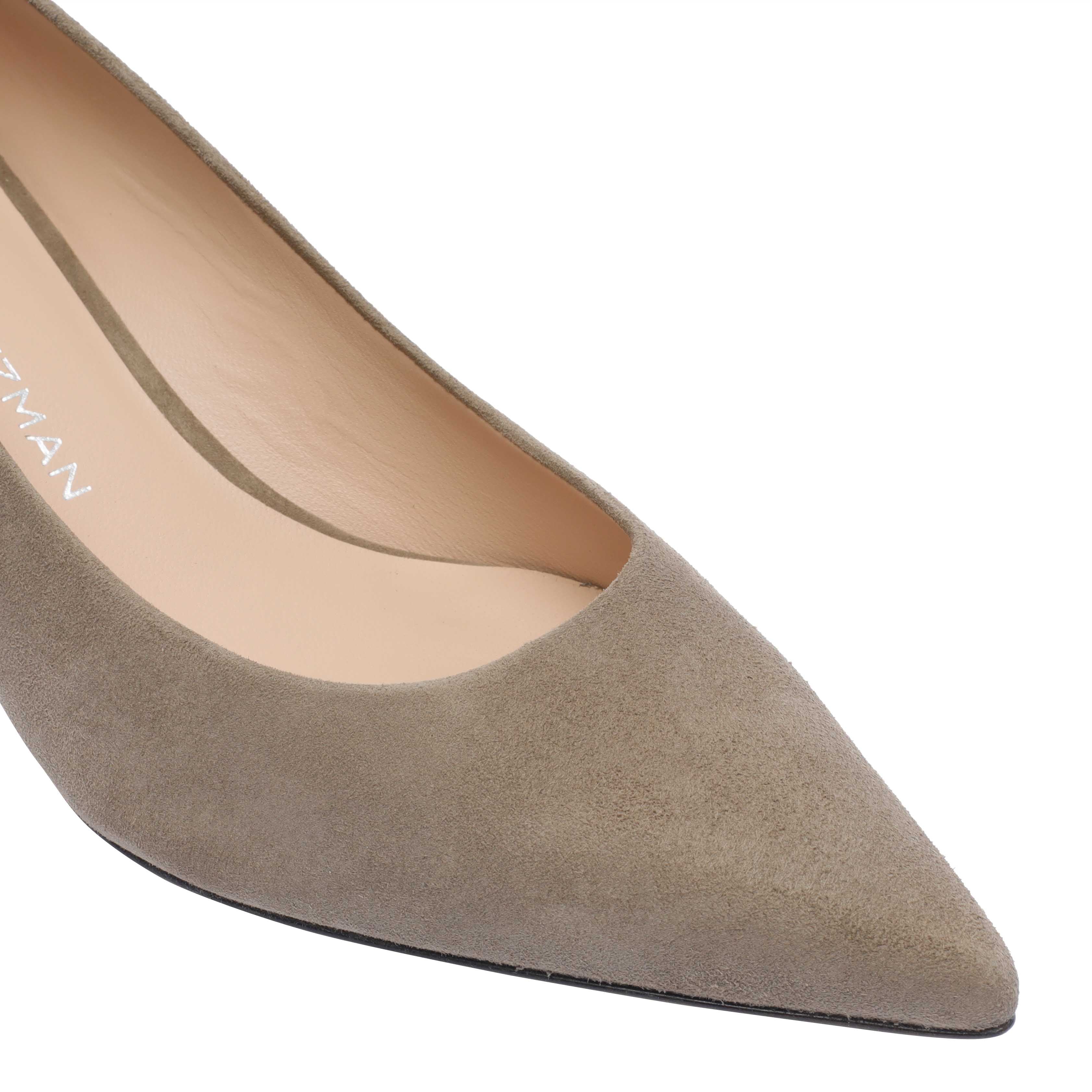Stuart Weitzman With Heel Beige Suede Leather/leather Sole