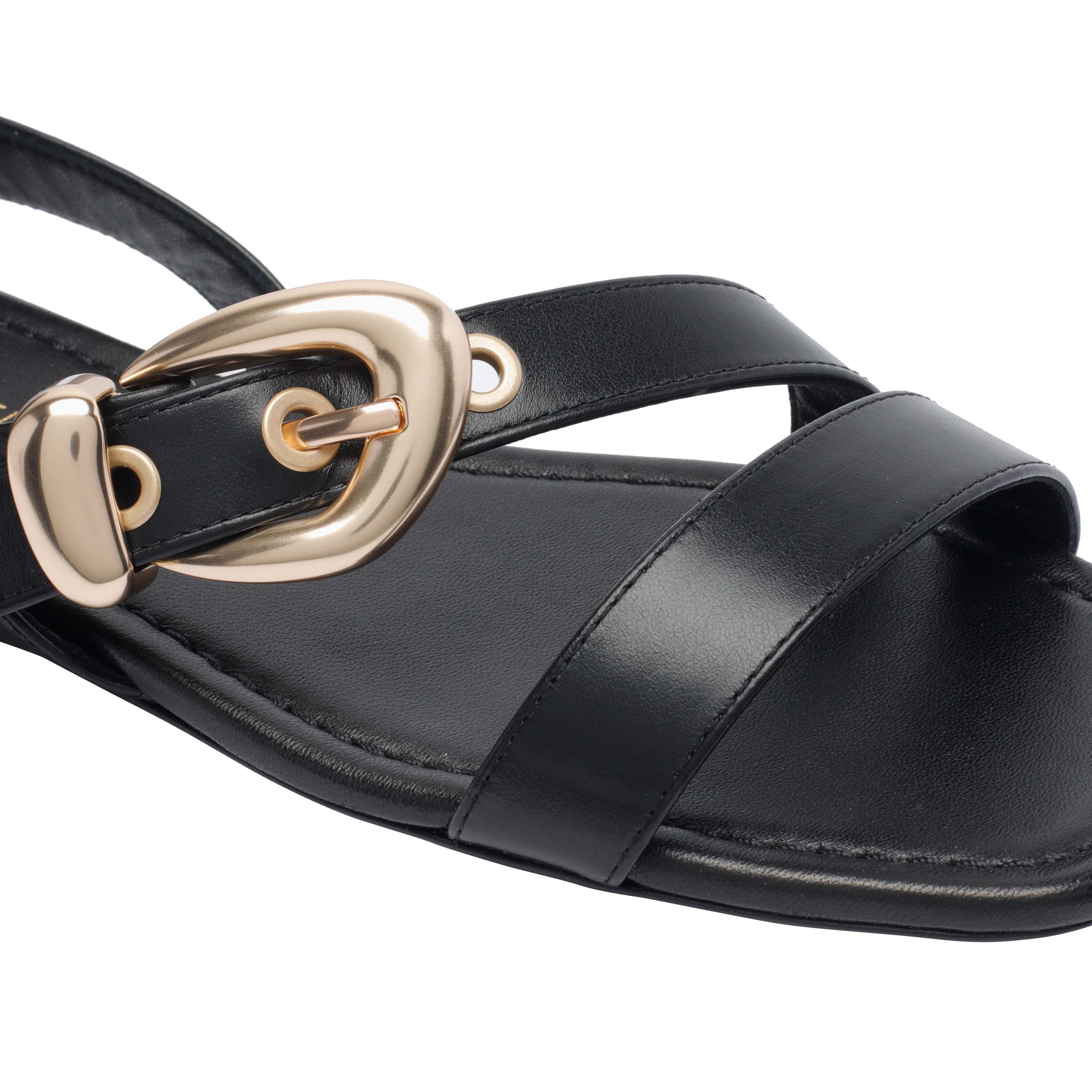 Stuart Weitzman Sandals Black Calf Leather/leather Sole