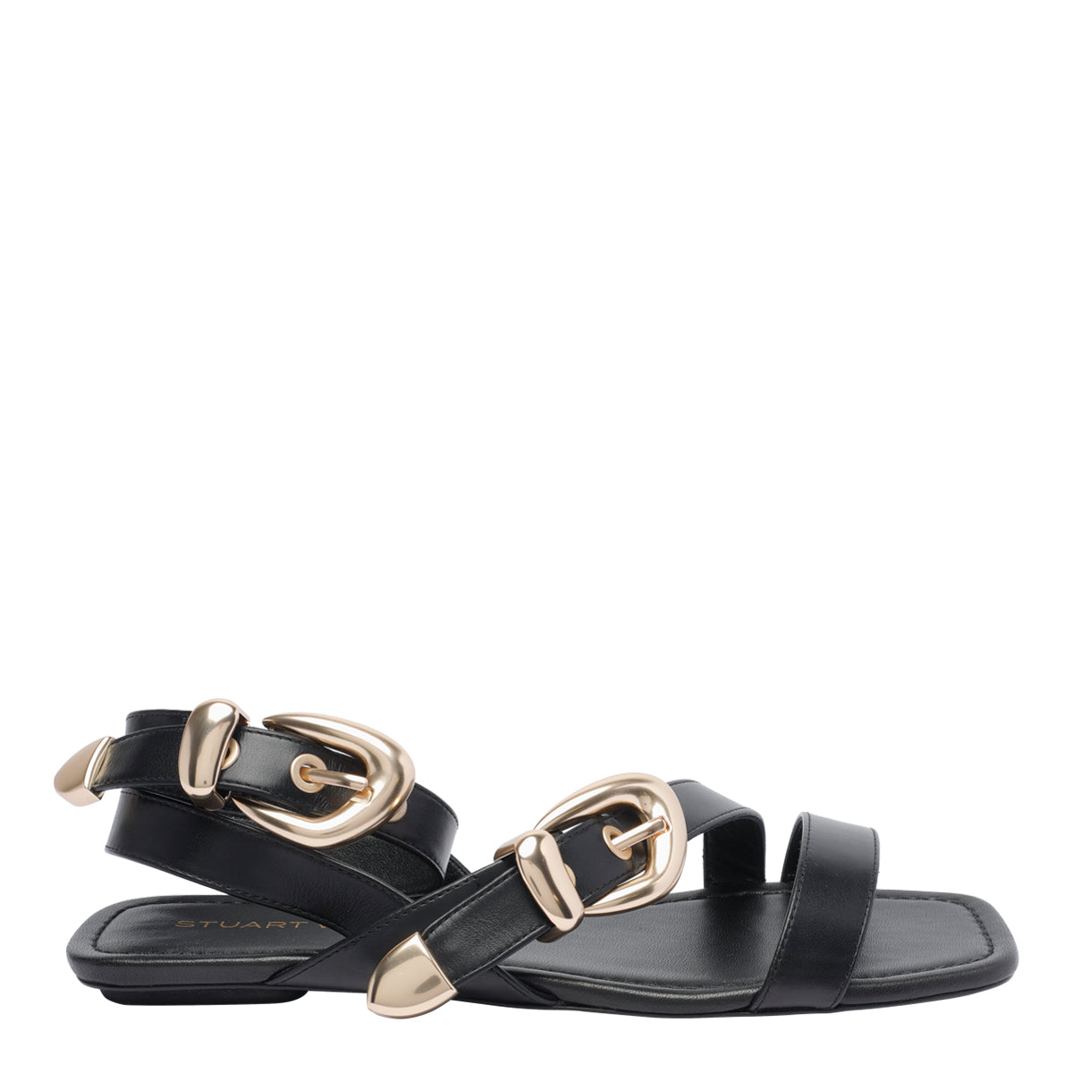 Stuart Weitzman Sandals Black Calf Leather/leather Sole
