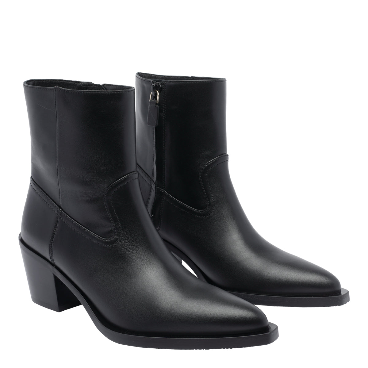 Stuart Weitzman Boots Black Calf Leather/rubber Sole