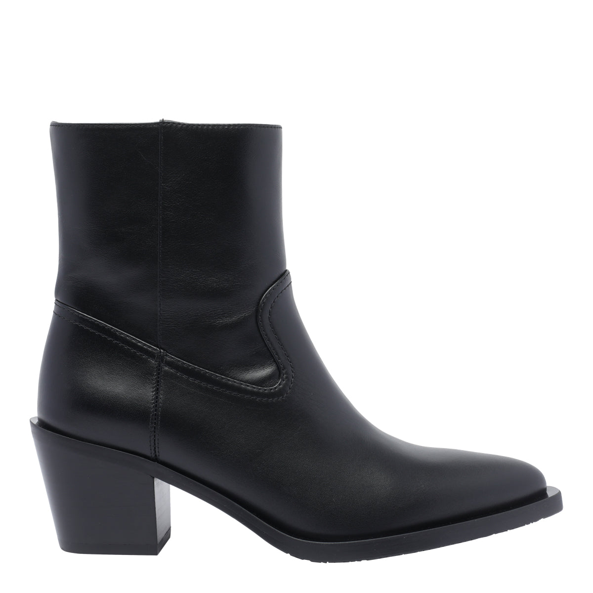 Stuart Weitzman Boots Black Calf Leather/rubber Sole