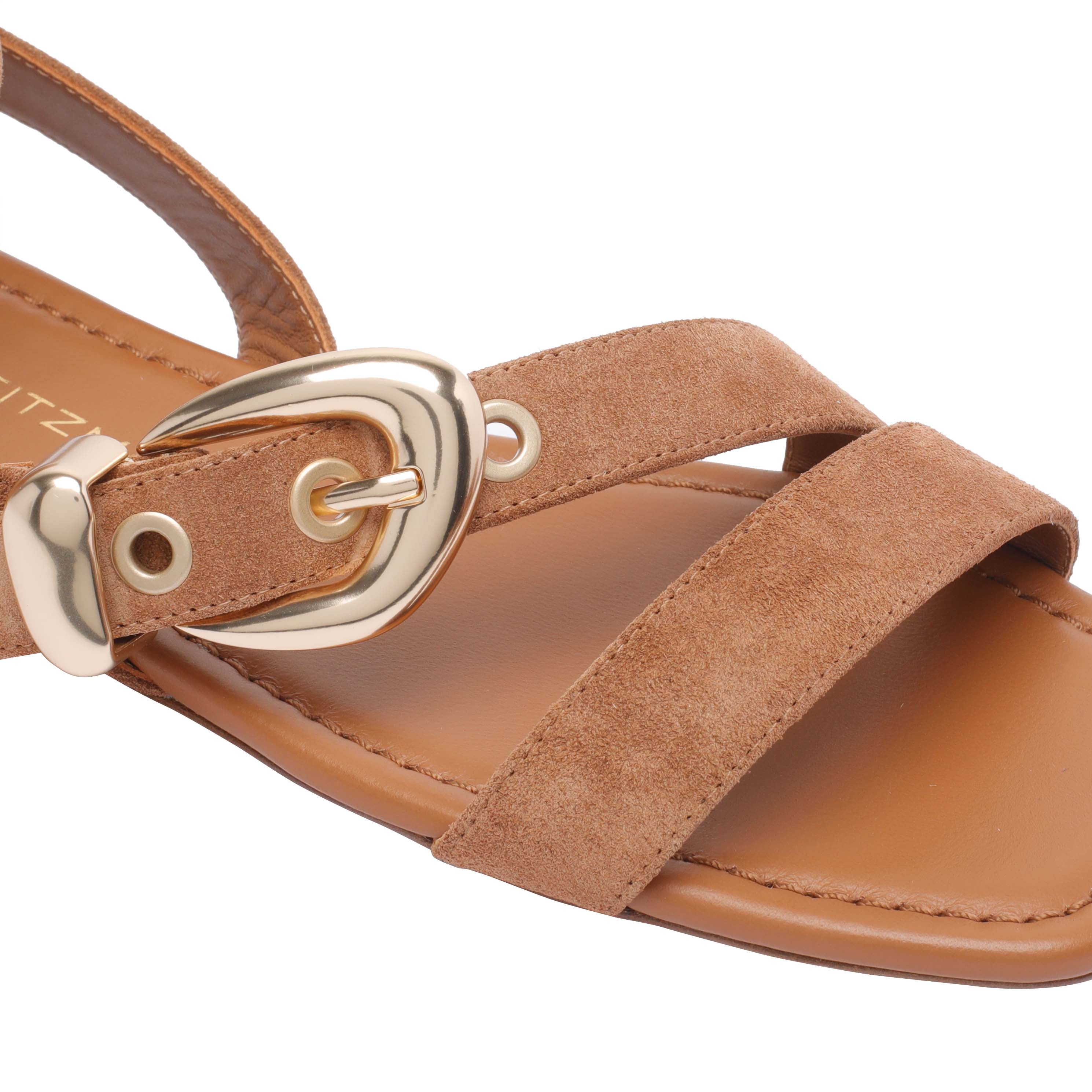 Stuart Weitzman Sandals Brown Suede Leather/leather Sole