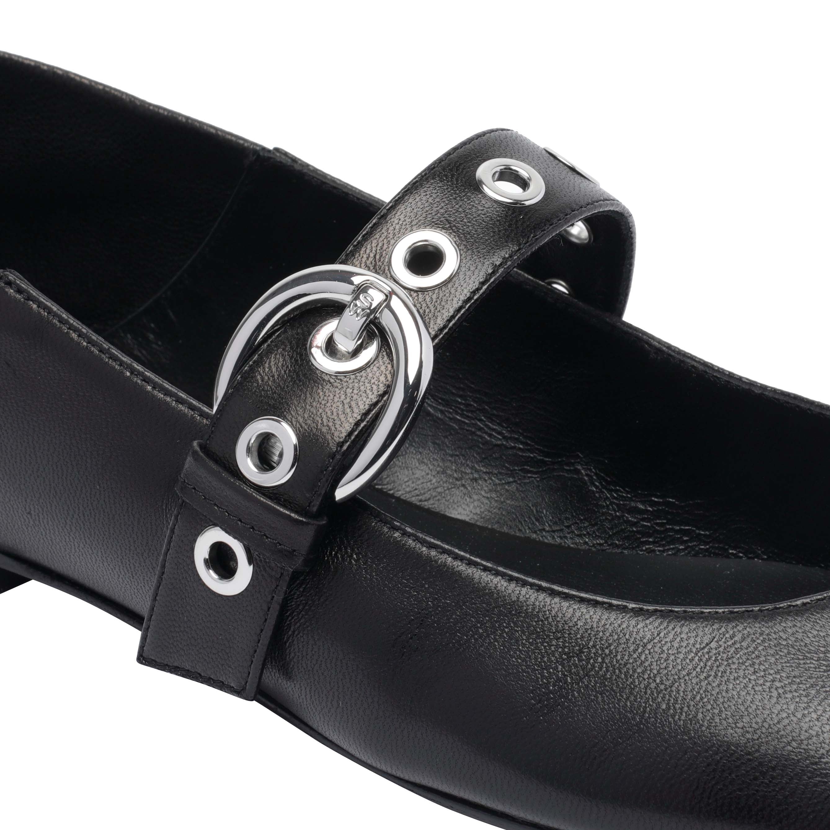 Stuart Weitzman Flat Shoes Black Calf Leather/leather Sole