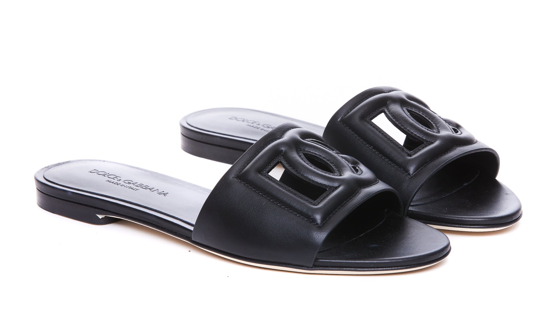 Dolce & Gabbana Sandals Black Calf Leather/leather Sole